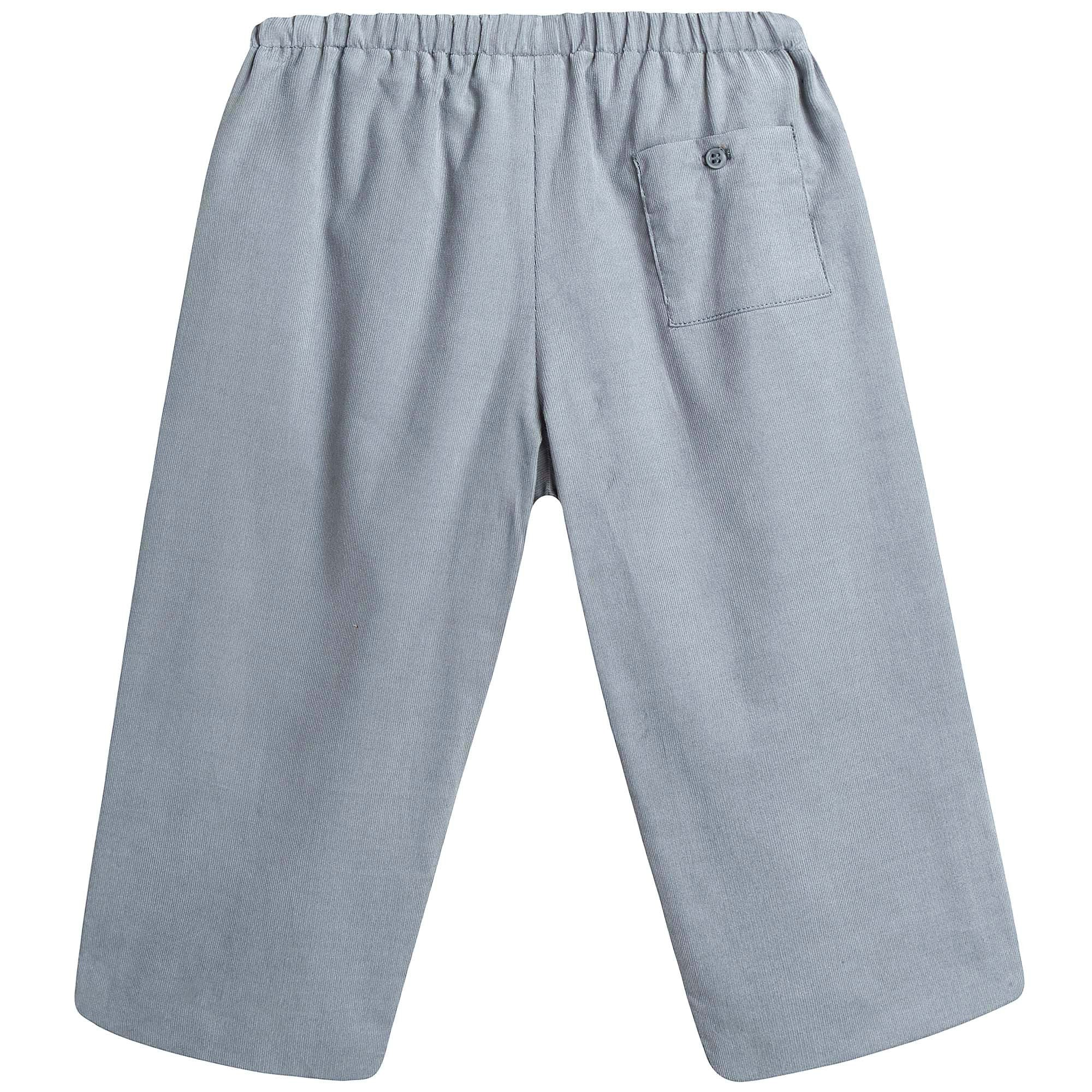 Baby Girls Blue Cotton Trousers - CÉMAROSE | Children's Fashion Store - 2