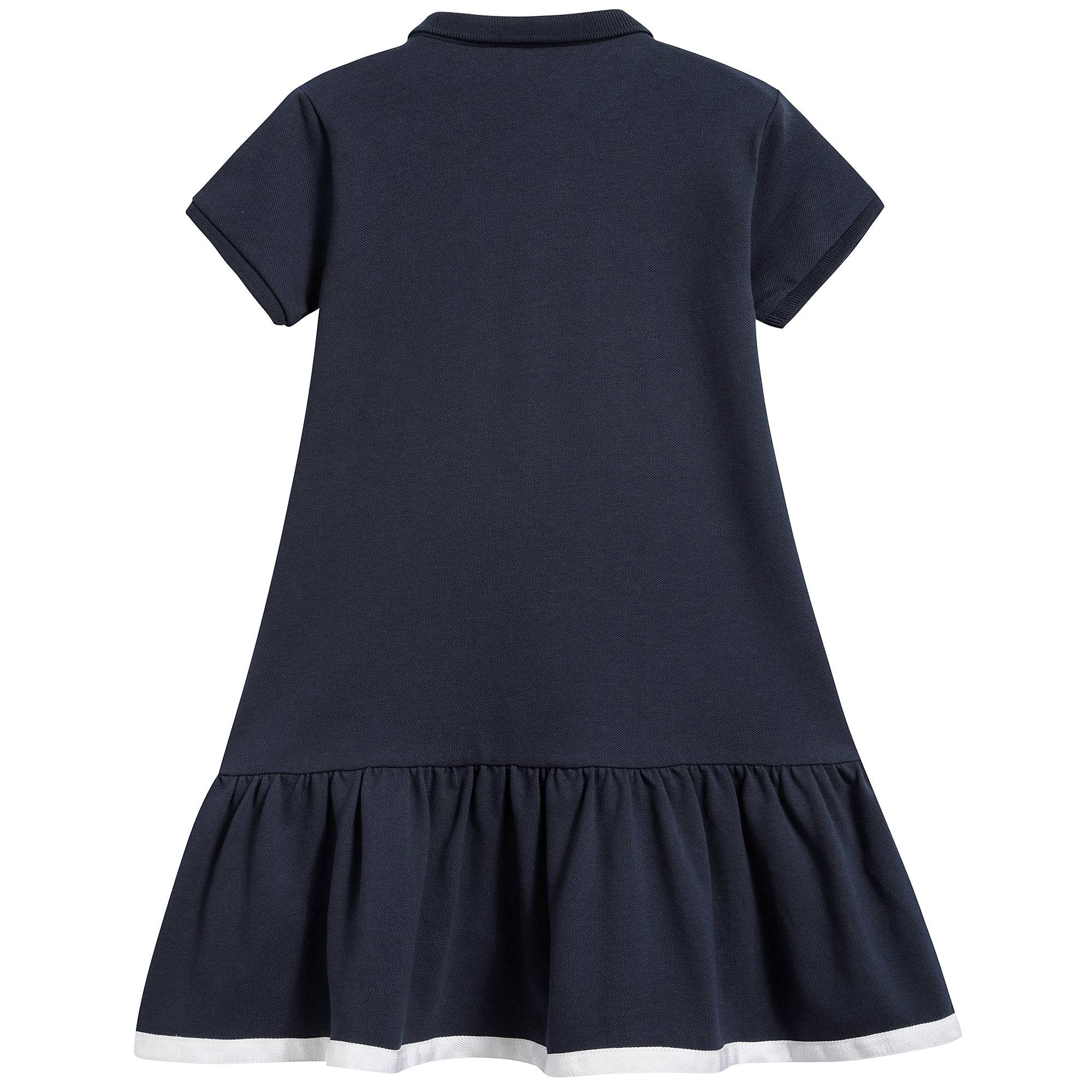 Girls Navy Blue "Abito  Maniche  Corte" Dress