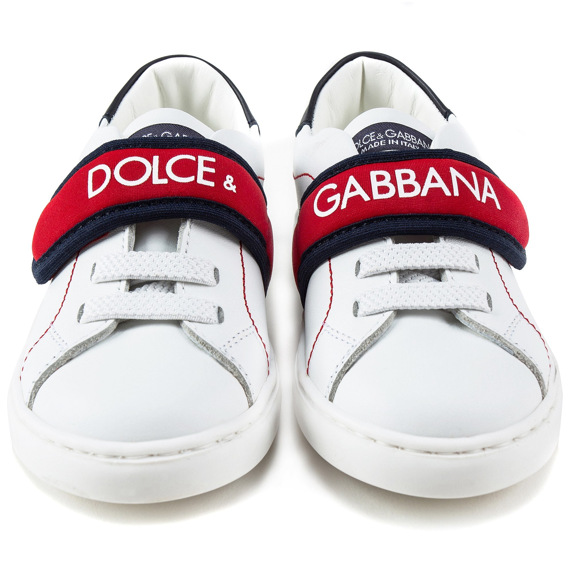Baby Girls White Leather Whit Red Logo Shoes