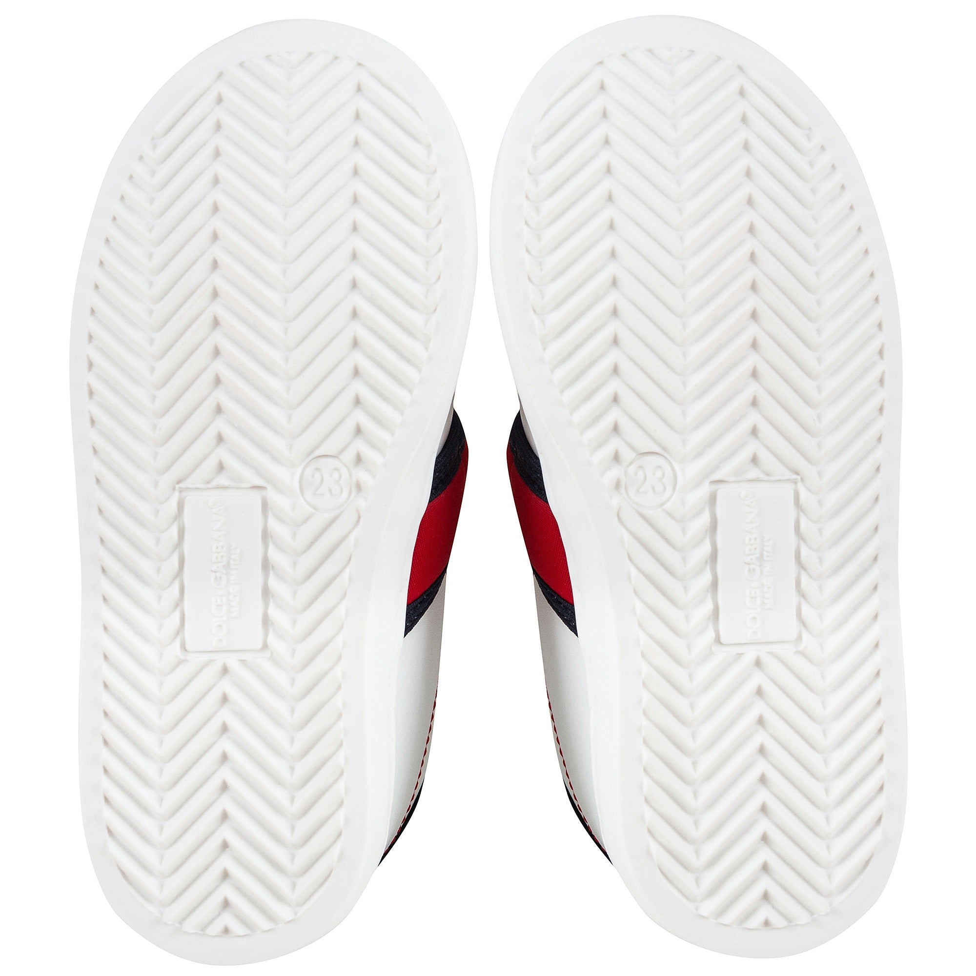Baby Girls White Leather Whit Red Logo Shoes