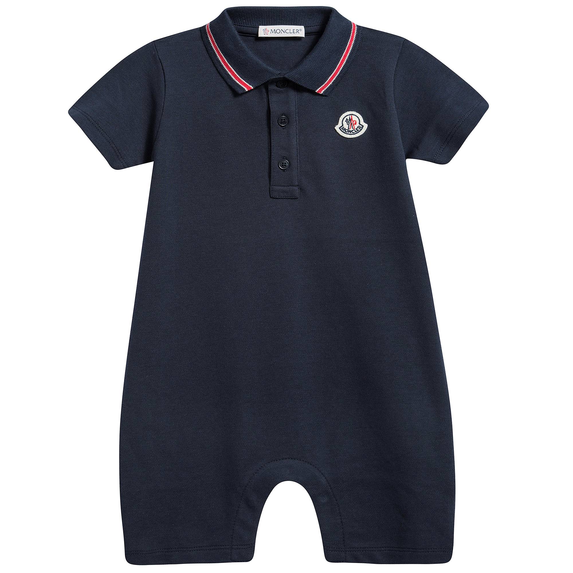 Baby Boys Navy Blue "Pagliaccetto" Babysuit