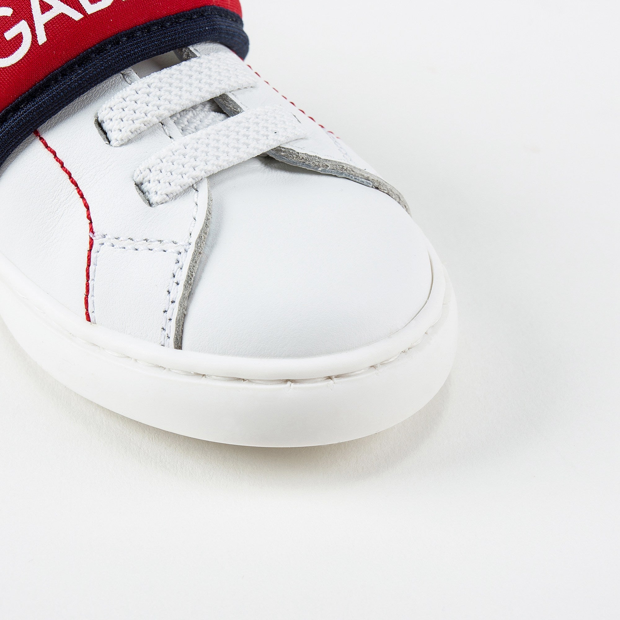 Baby Girls White Leather Whit Red Logo Shoes