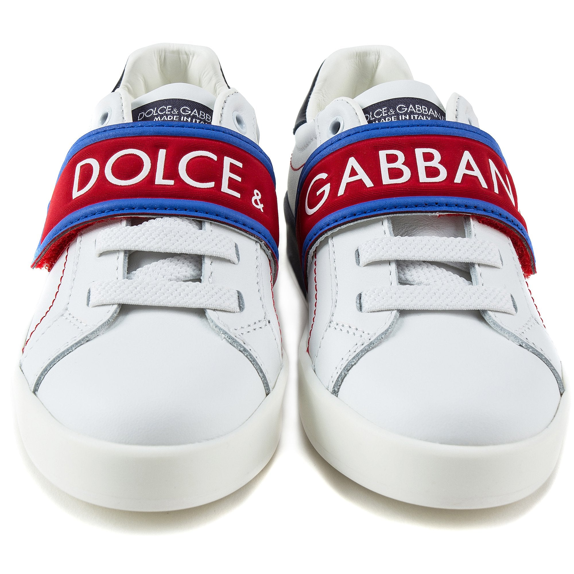 Girls White Leather Whit Red Logo Shoes