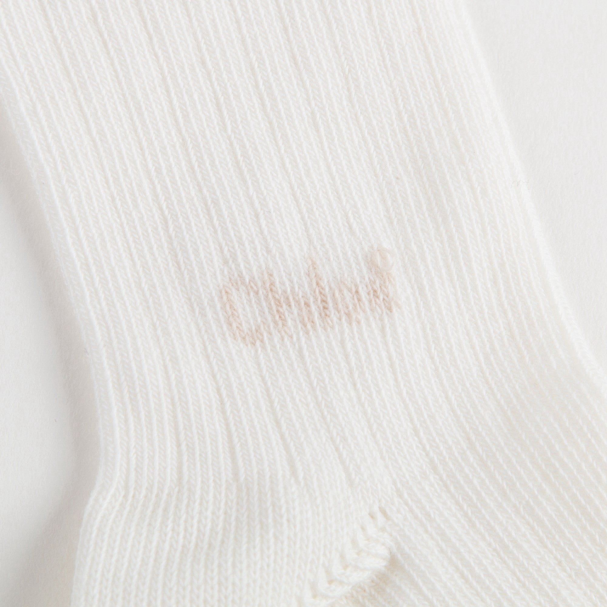 Girls Ivory Ribbed Logo Tights