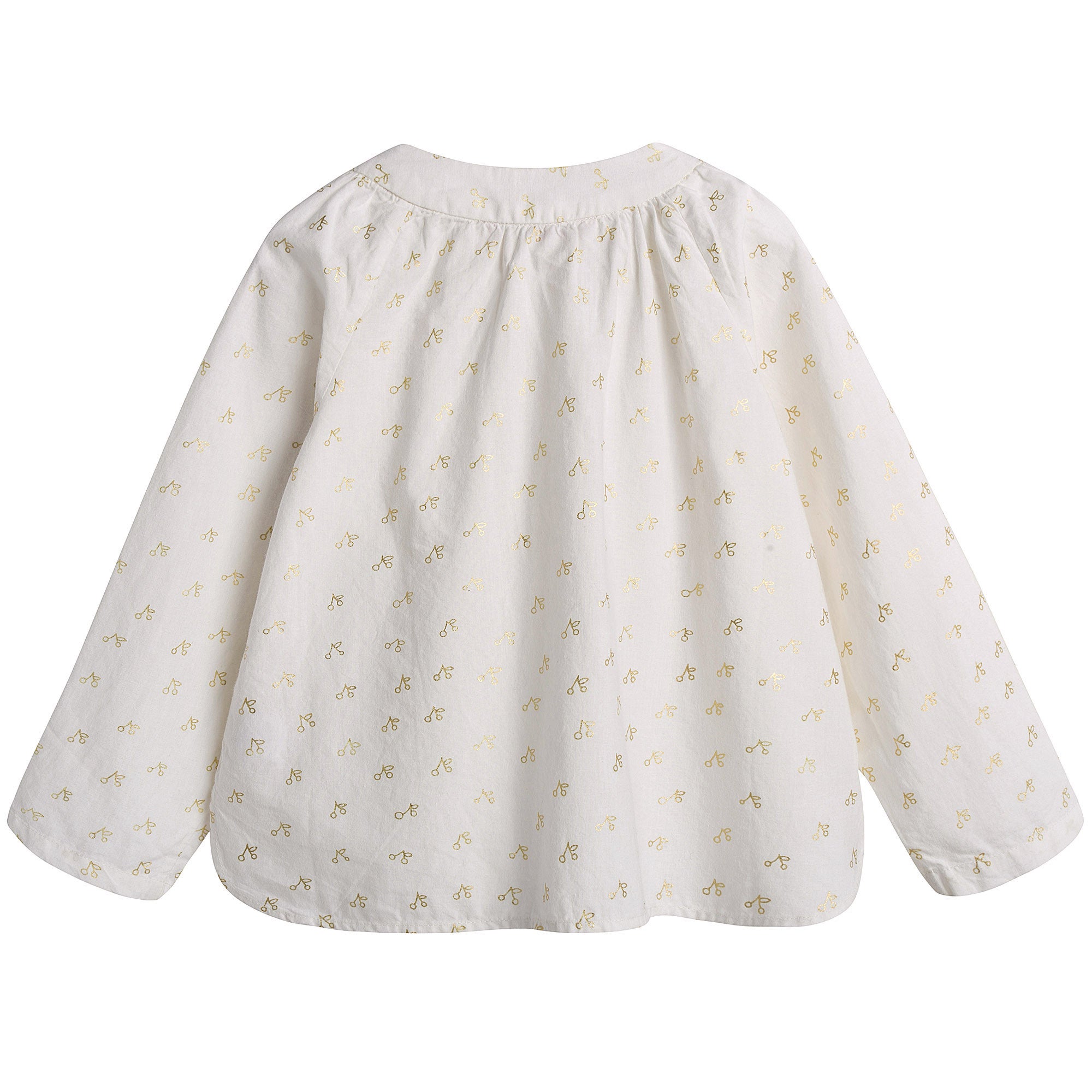 Girls White With Gold Cherry Pyjama - CÉMAROSE | Children's Fashion Store - 4