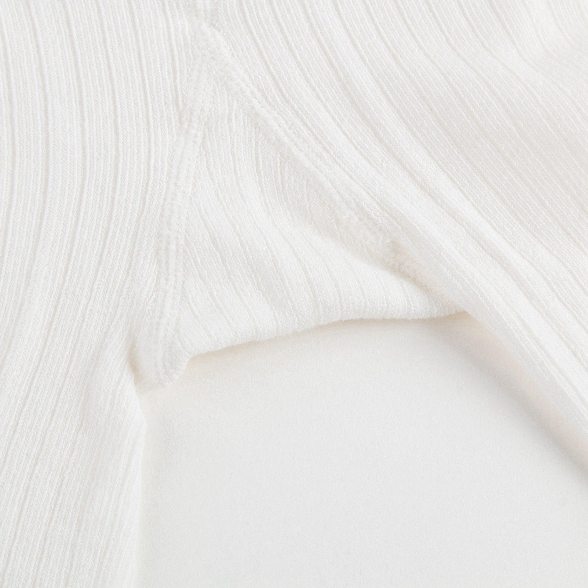 Girls Ivory Ribbed Logo Tights