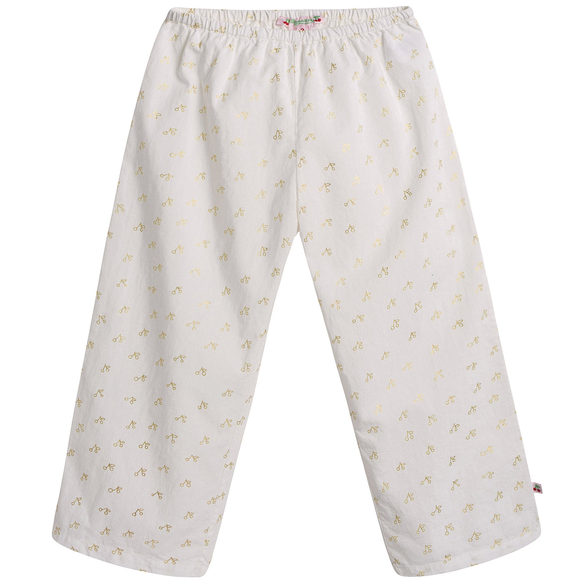 Girls White With Gold Cherry Pyjama - CÉMAROSE | Children's Fashion Store - 5