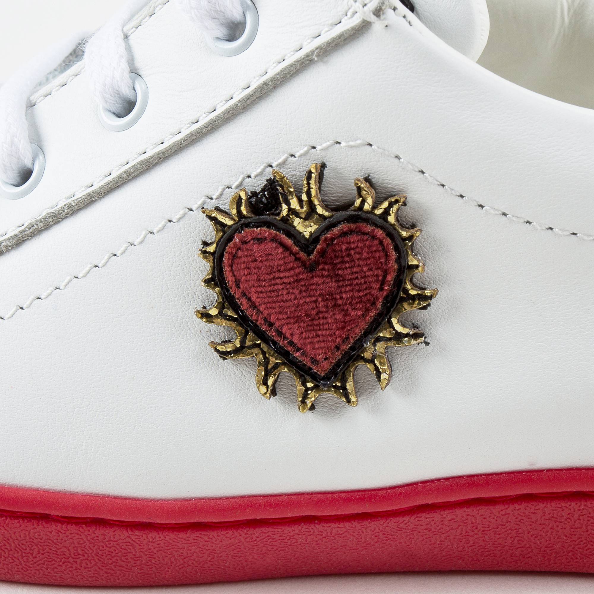 Girls White Leather "Love" Shoes