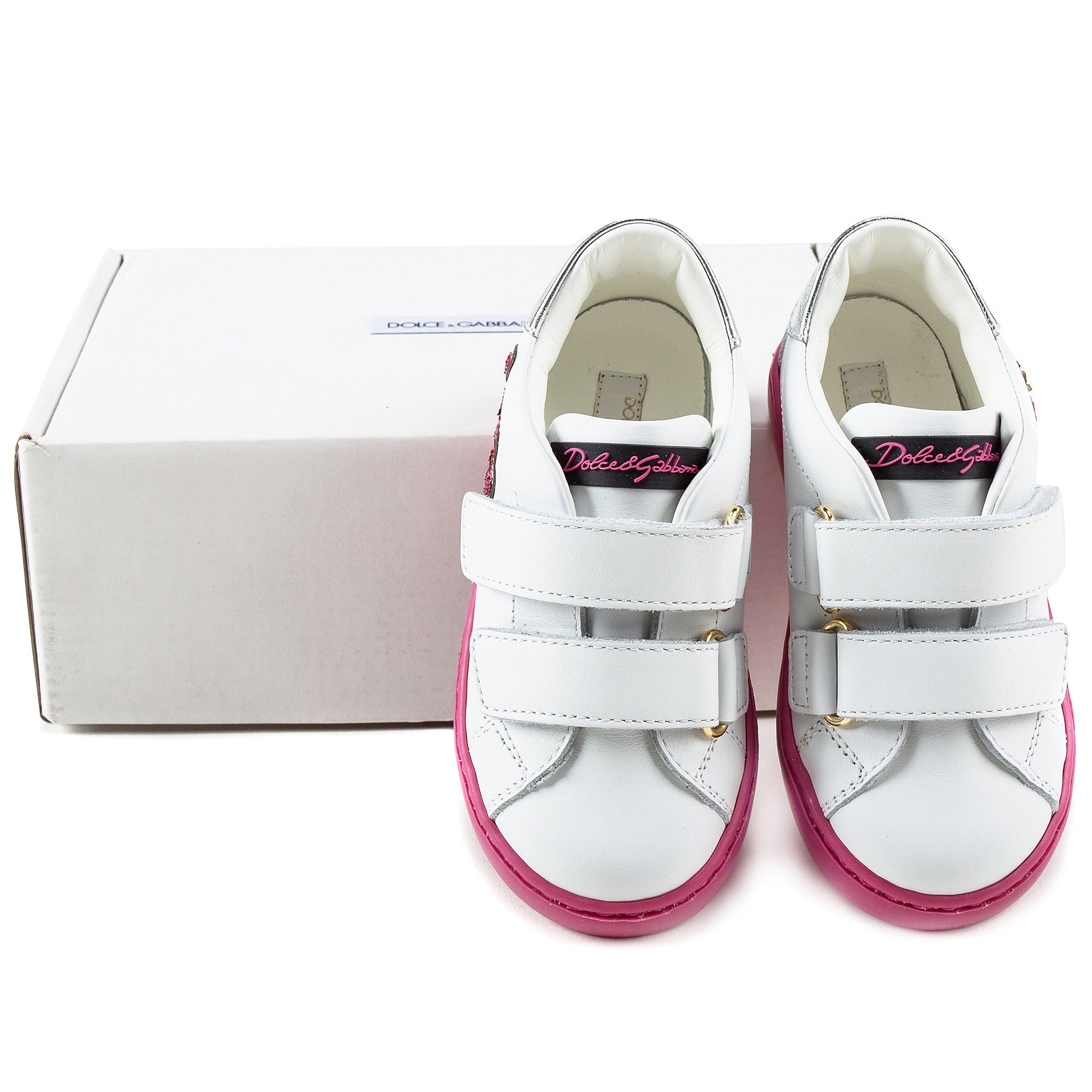 Baby Girls White Leather  "Love" Shoes