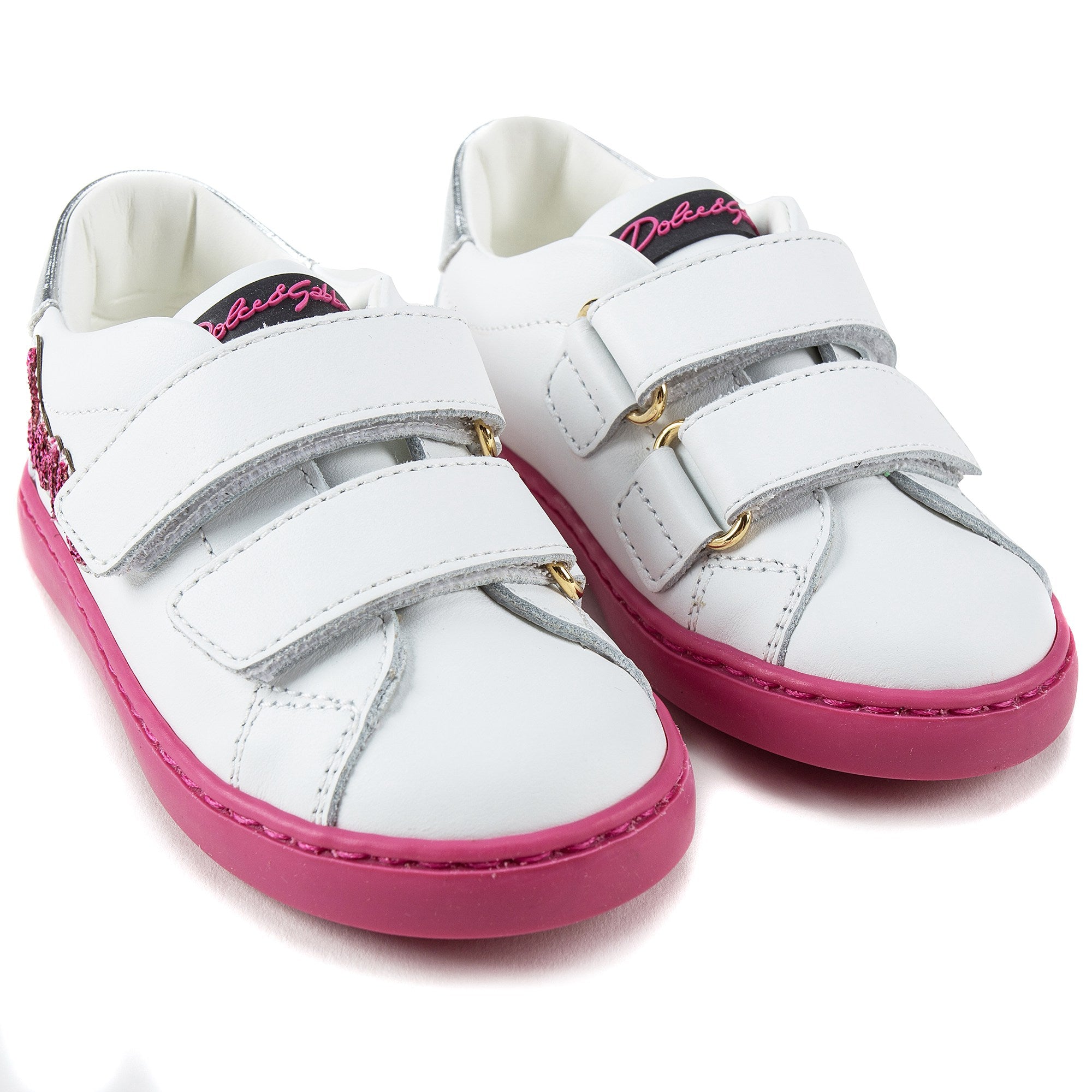 Baby Girls White Leather  "Love" Shoes