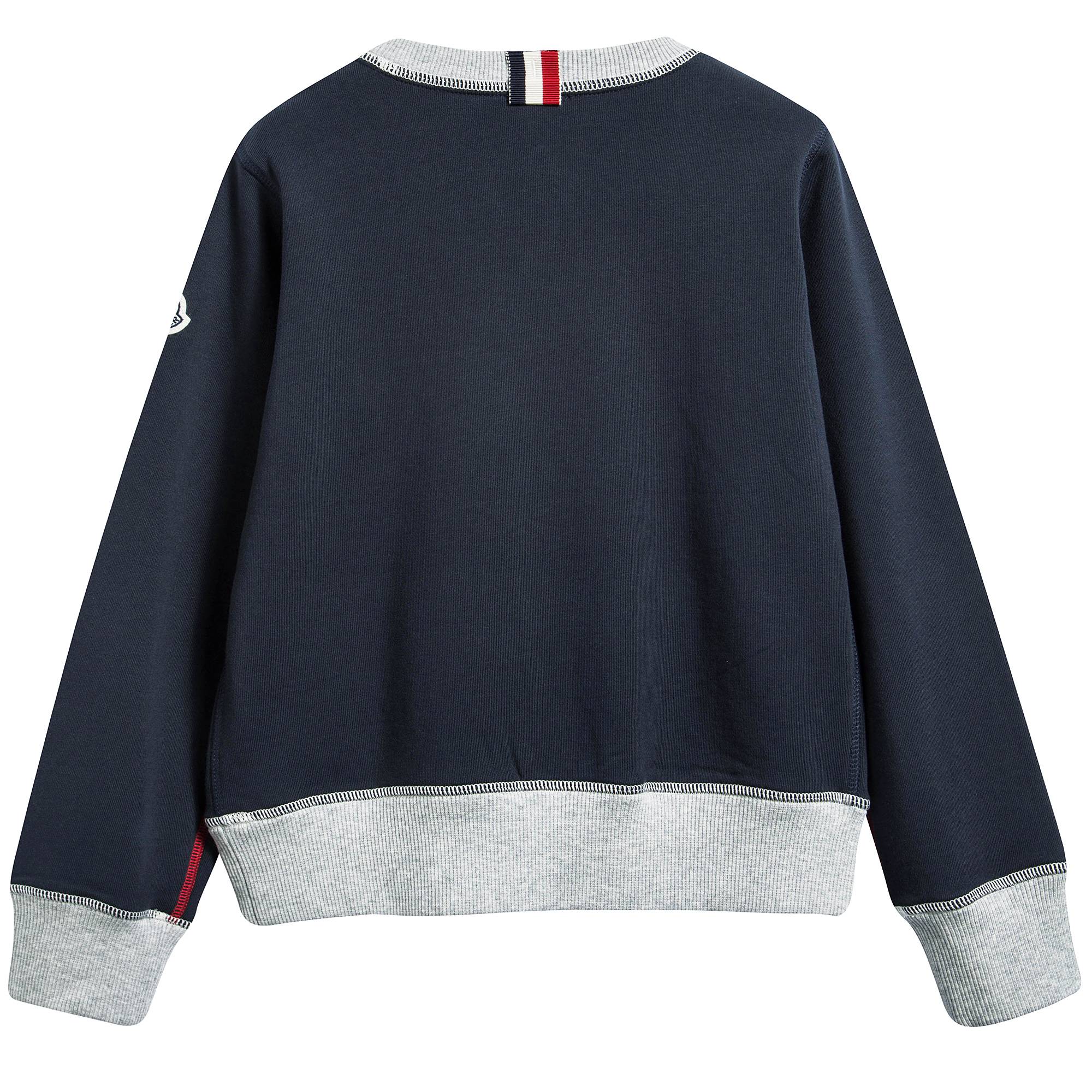 Boys Navy Blue "Maglia  Girocollo" Logo Sweatshirt