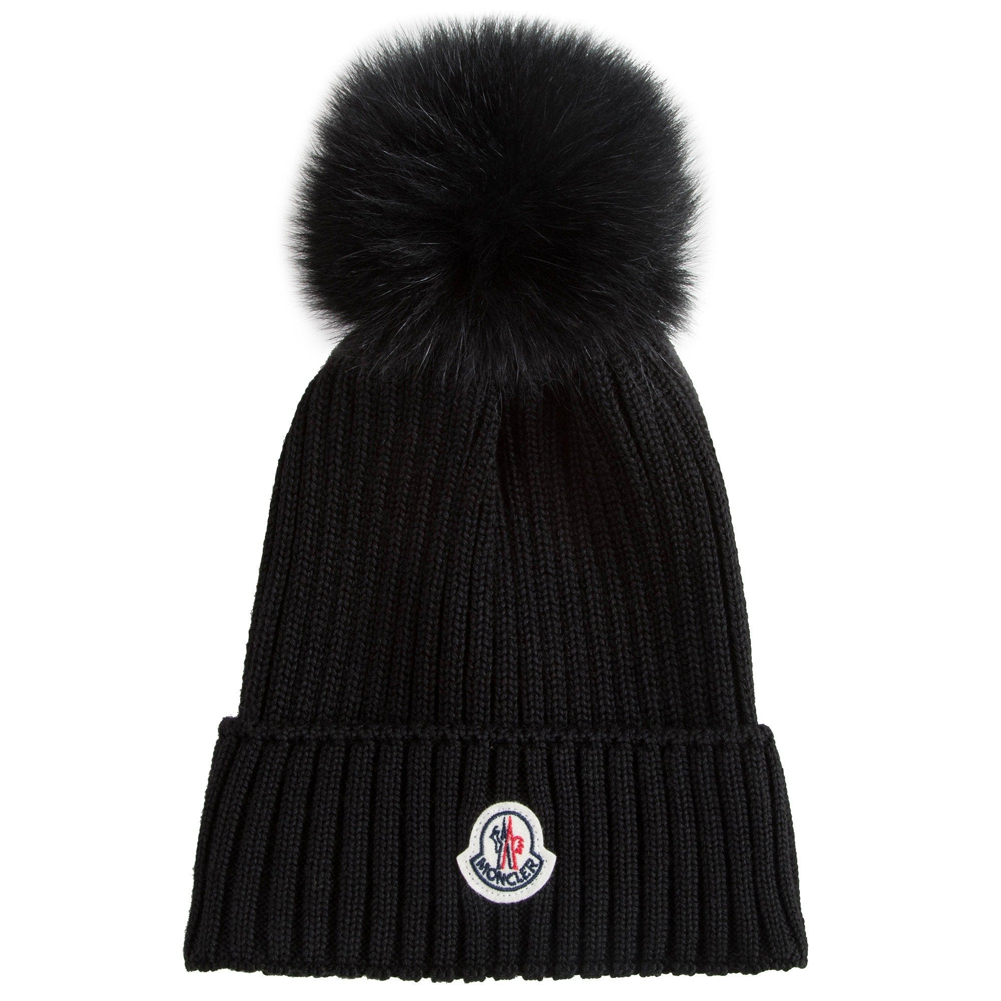 Girls Black Virgin Wool Hat