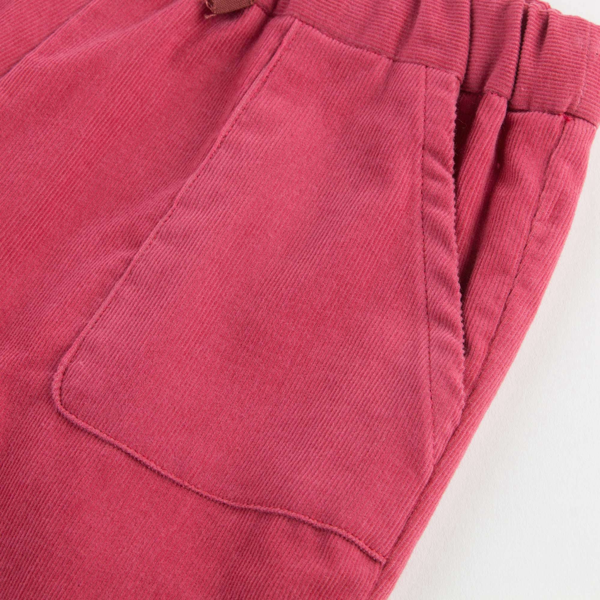 女小童红色纯棉长裤