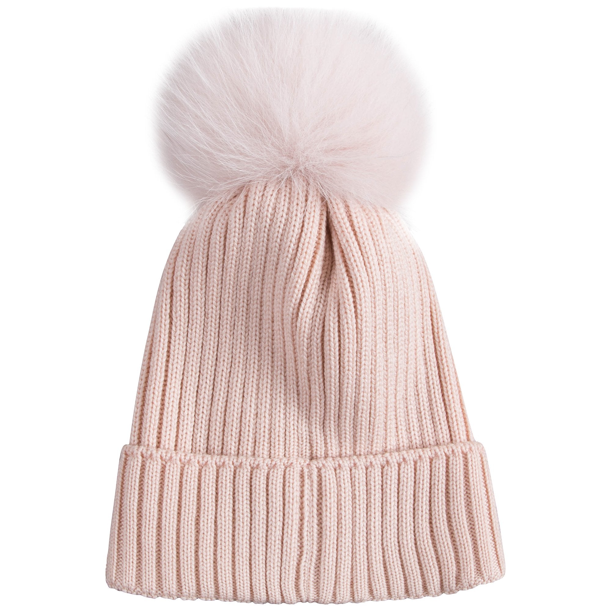 Girls Pink "BERRETTO" Virgin Wool Hats
