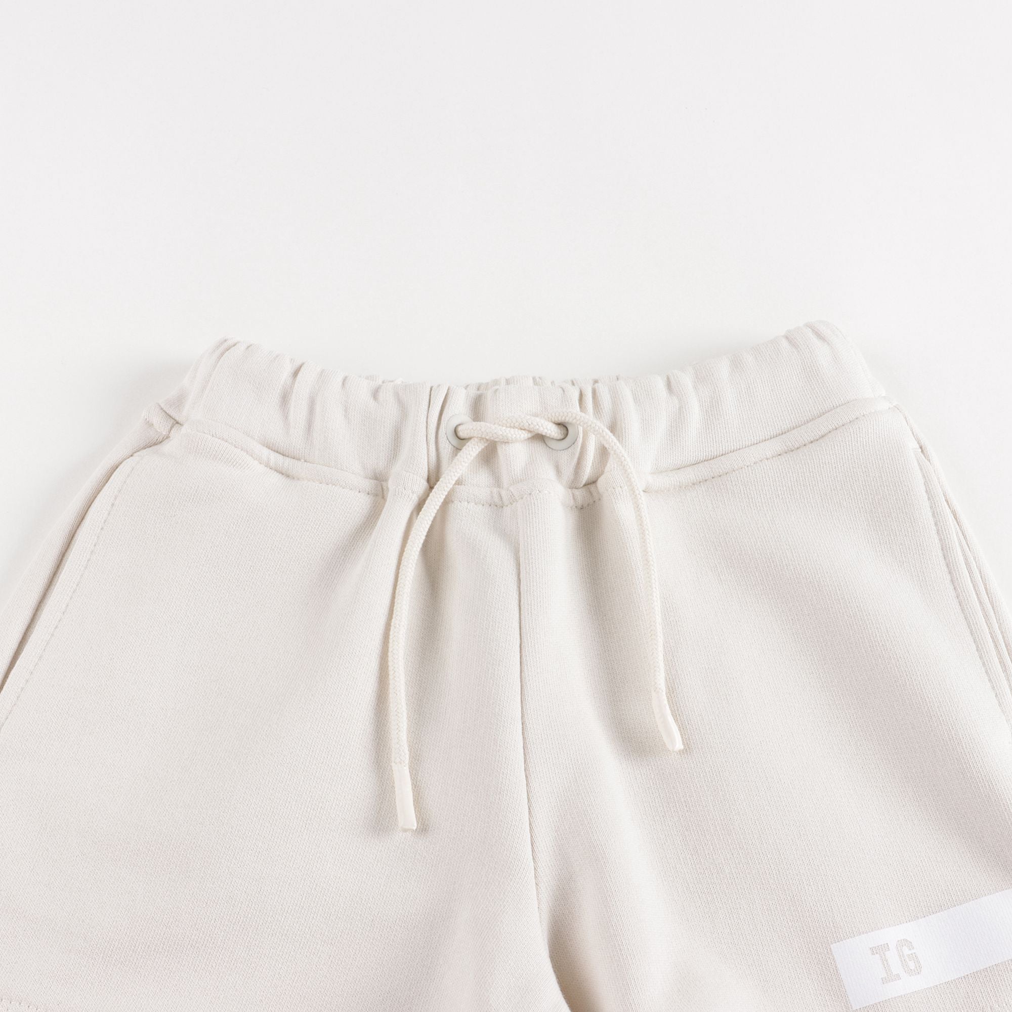 Girls White Cotton Shorts