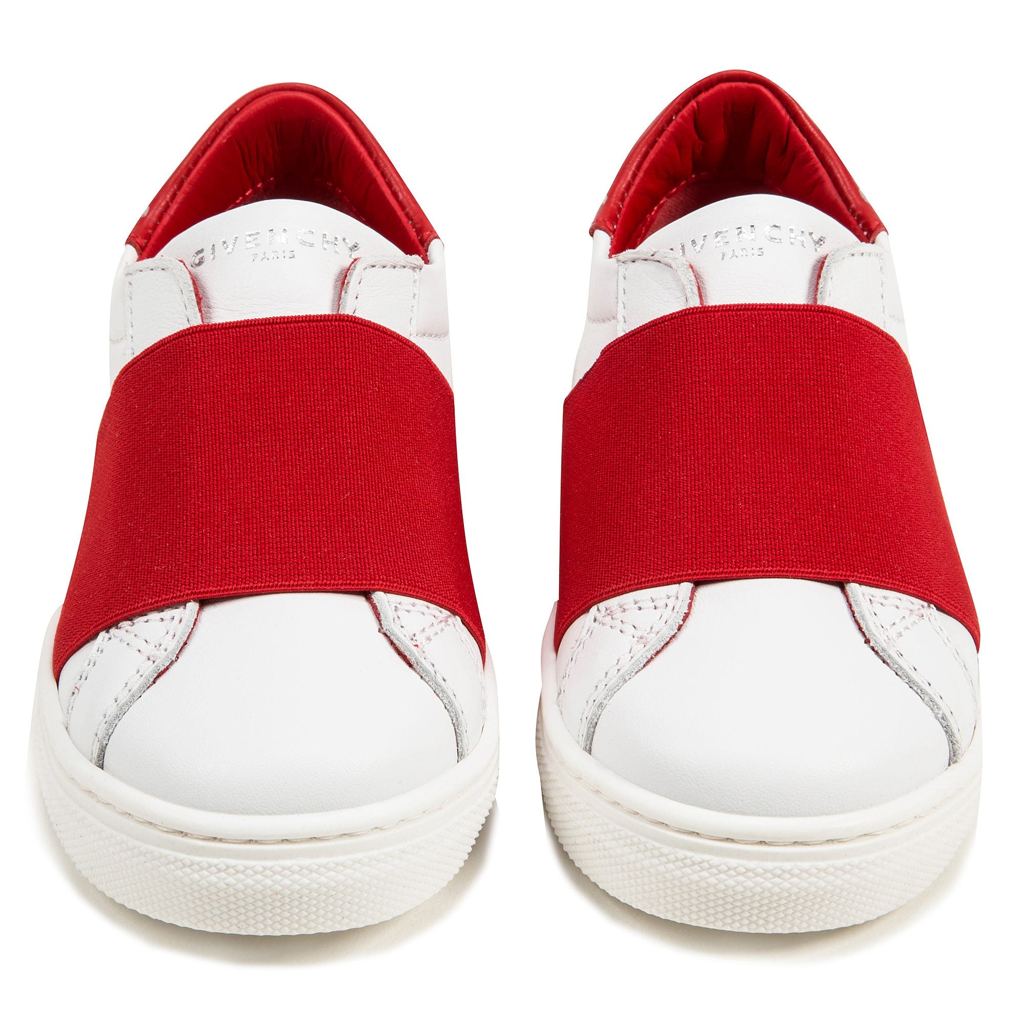 Girls White & Red Cuir  Shoes