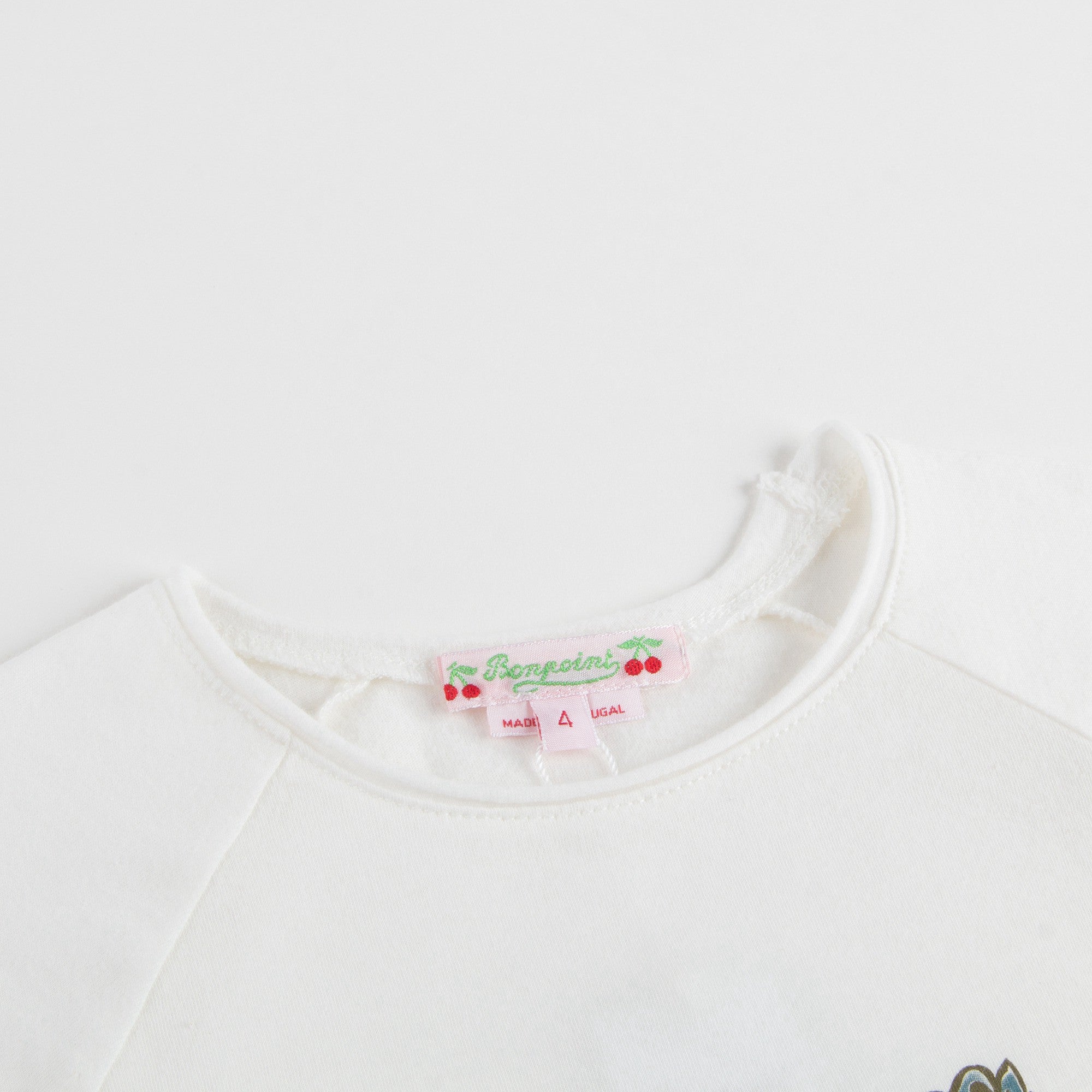 女大童白色纯棉印花长袖T恤T