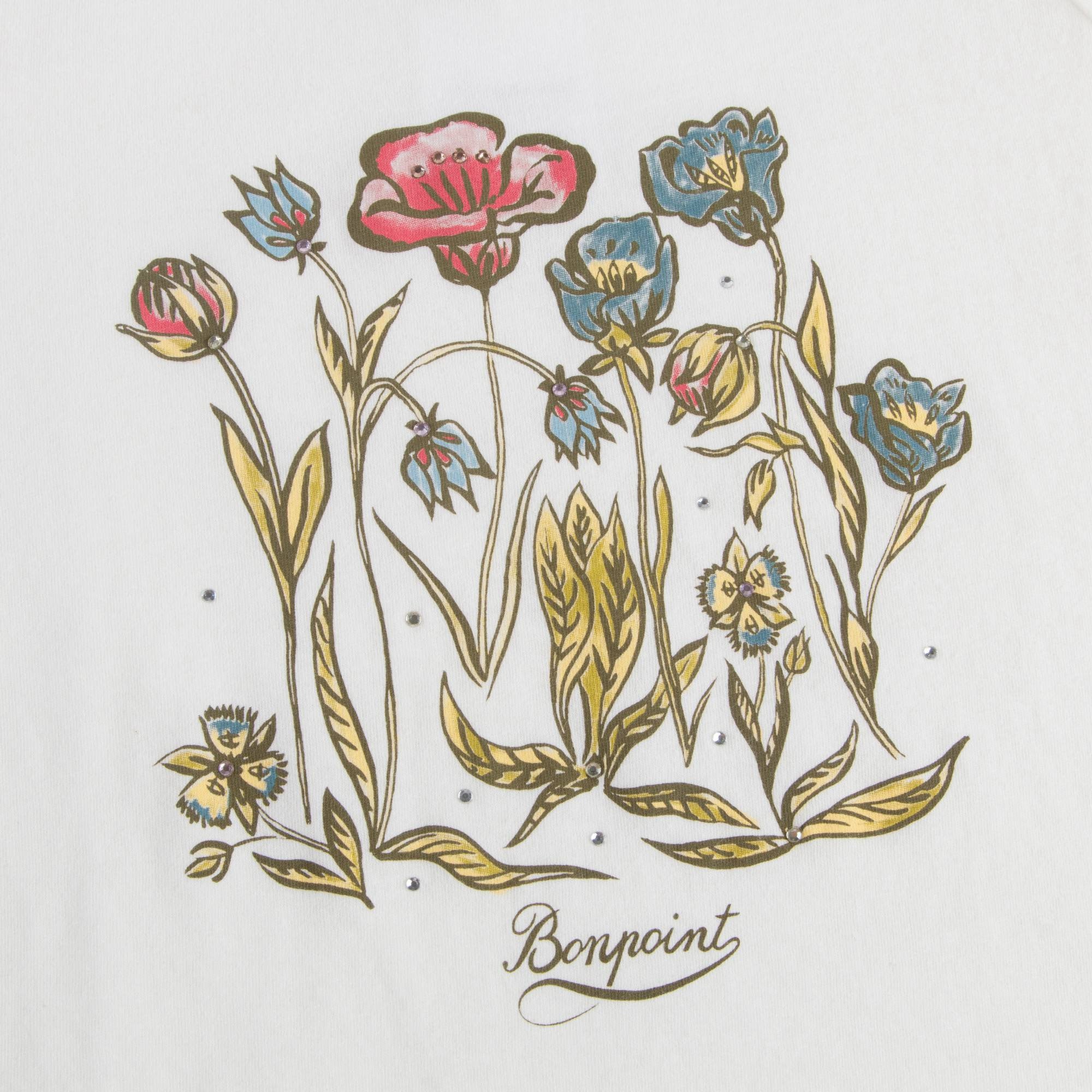 女大童白色纯棉印花长袖T恤T