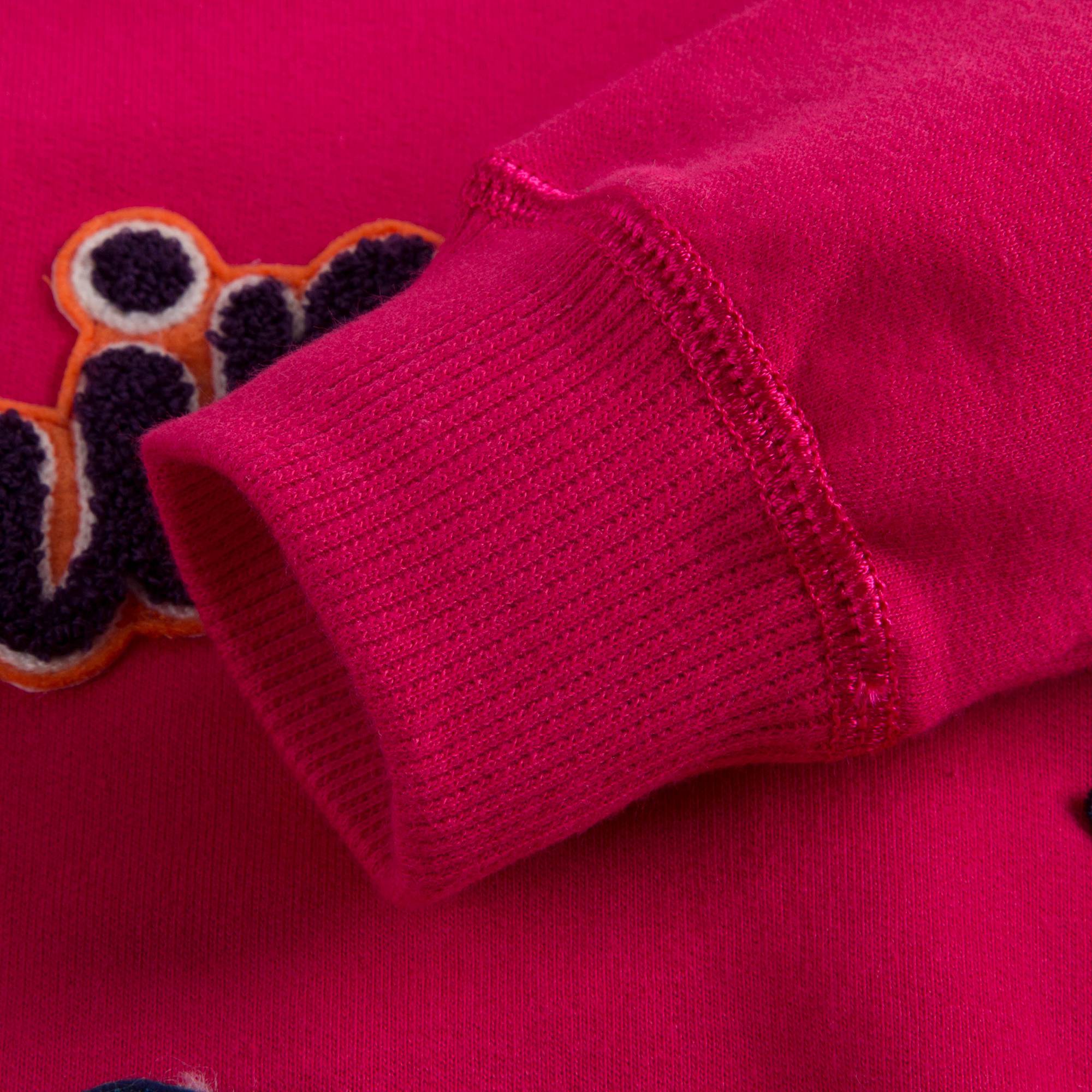 Girls Red Pink Embroidered Cotton Coat