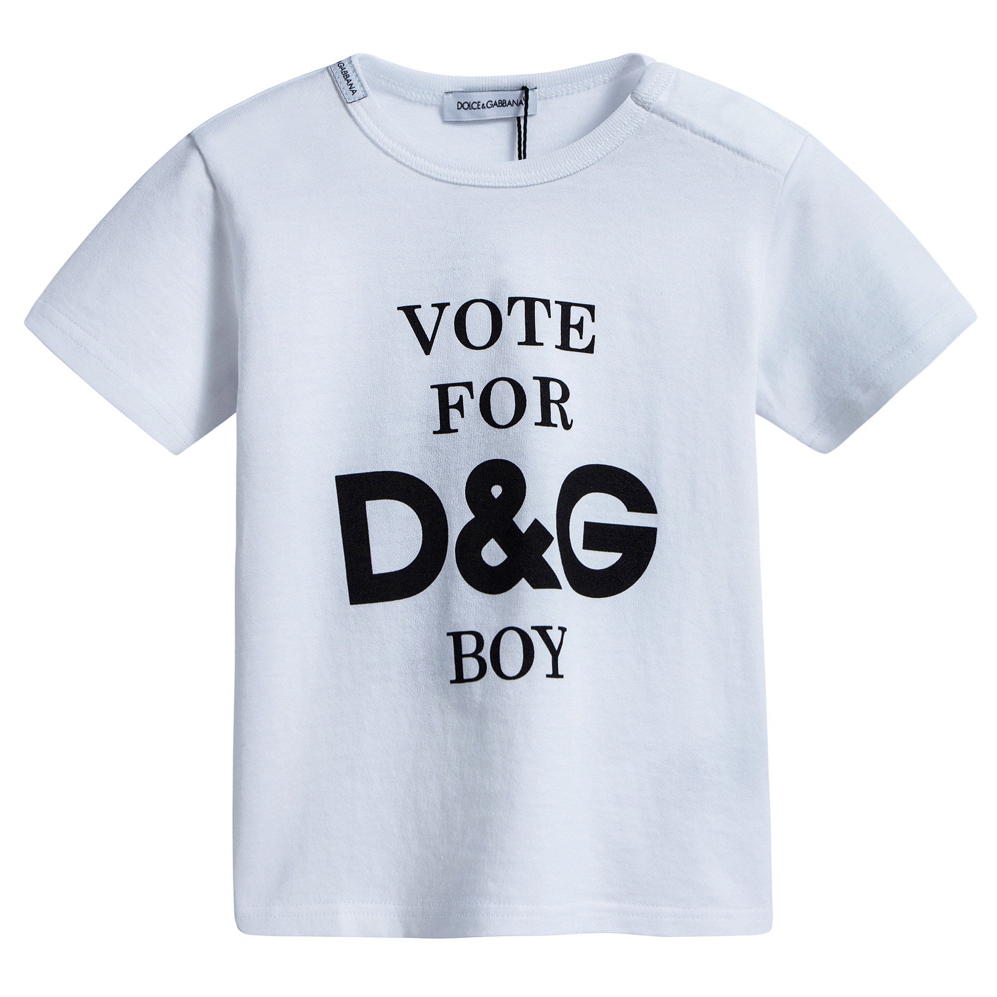 Baby Boys Dark White Pringting Cotton T-shirt