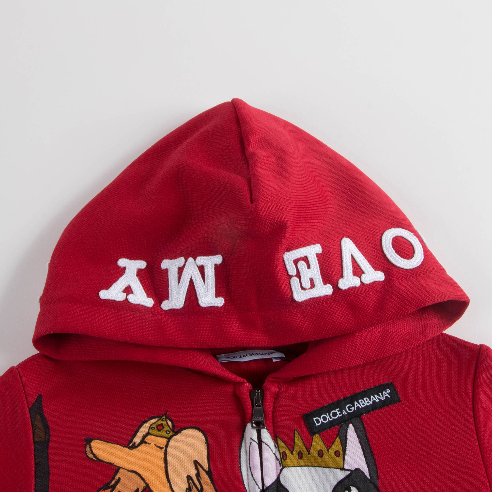 Babys Red Printed Cotton Coat