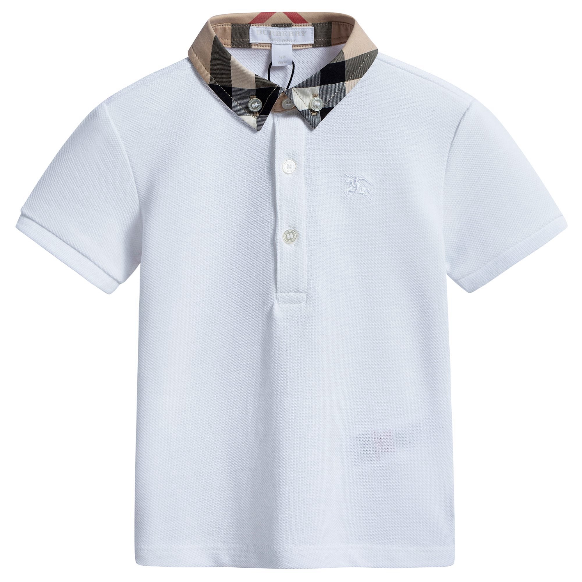 Baby Boys White Cotton Polo Shirts