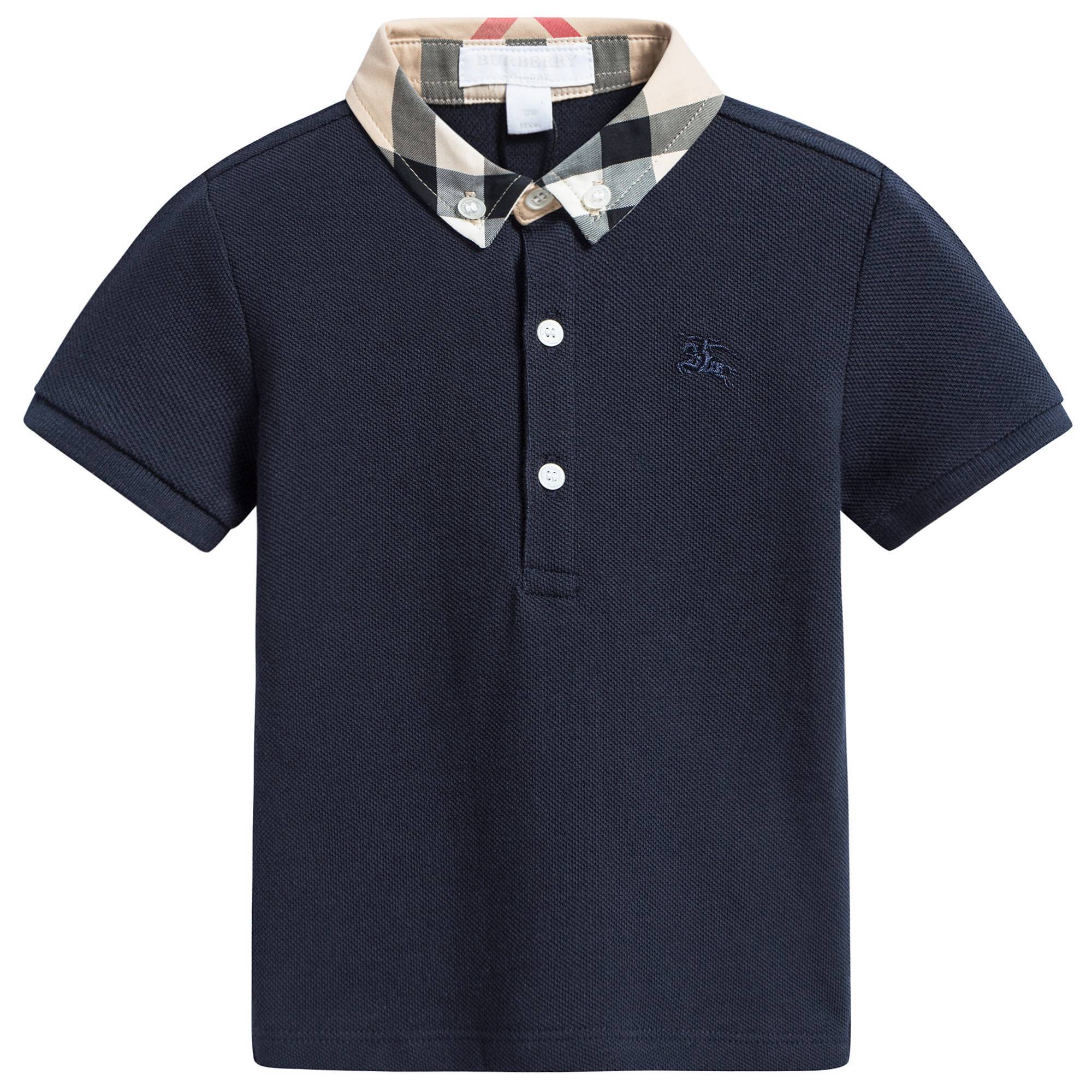 Boys True Navy Cotton Polo Shirts