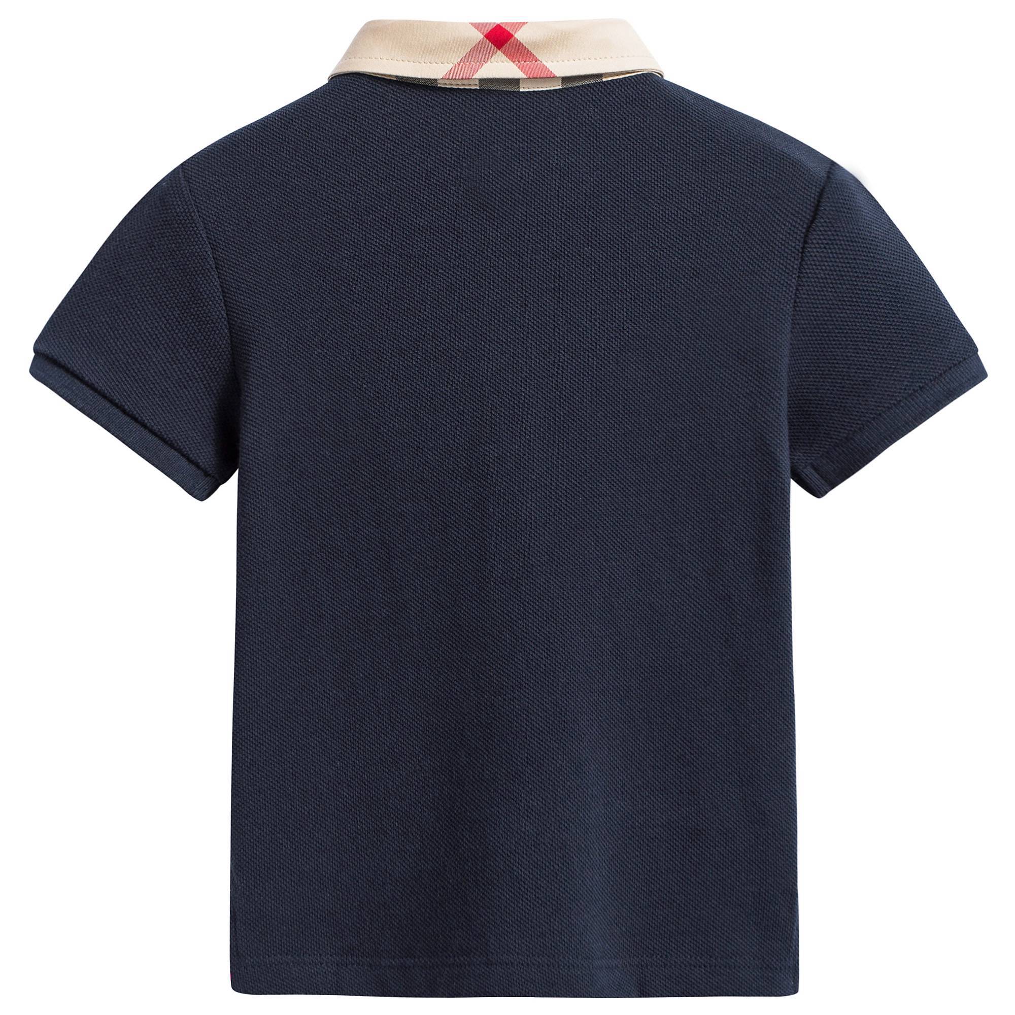 Boys True Navy Cotton Polo Shirts