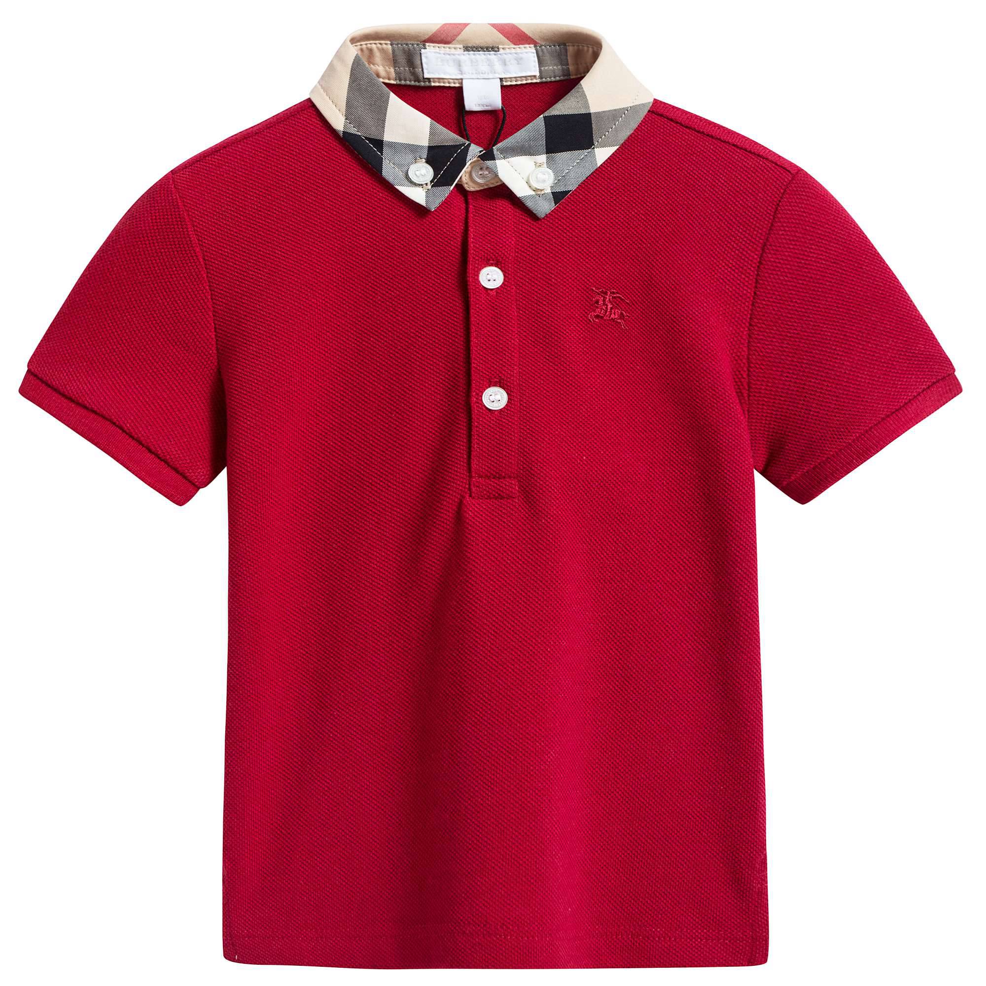 Boys Military Red Cotton Polo Shirts