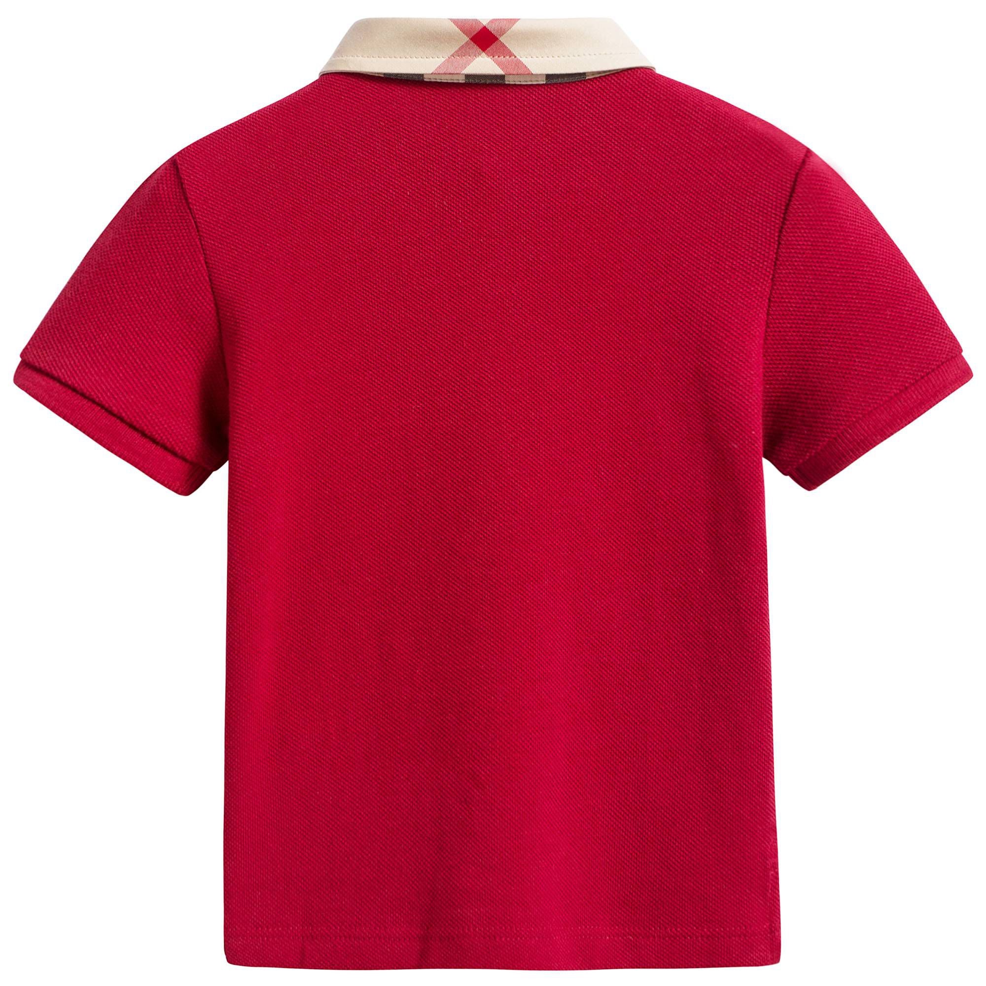 Boys Military Red Cotton Polo Shirts
