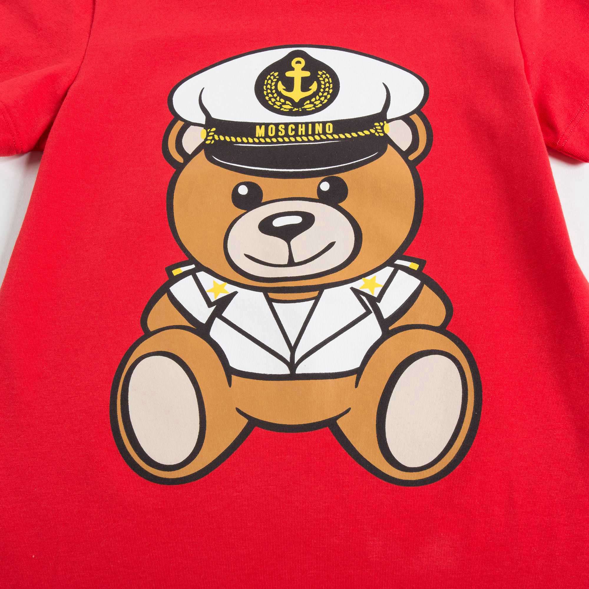 Girls Poppy Red Cotton Teddy Bear T-Shirt
