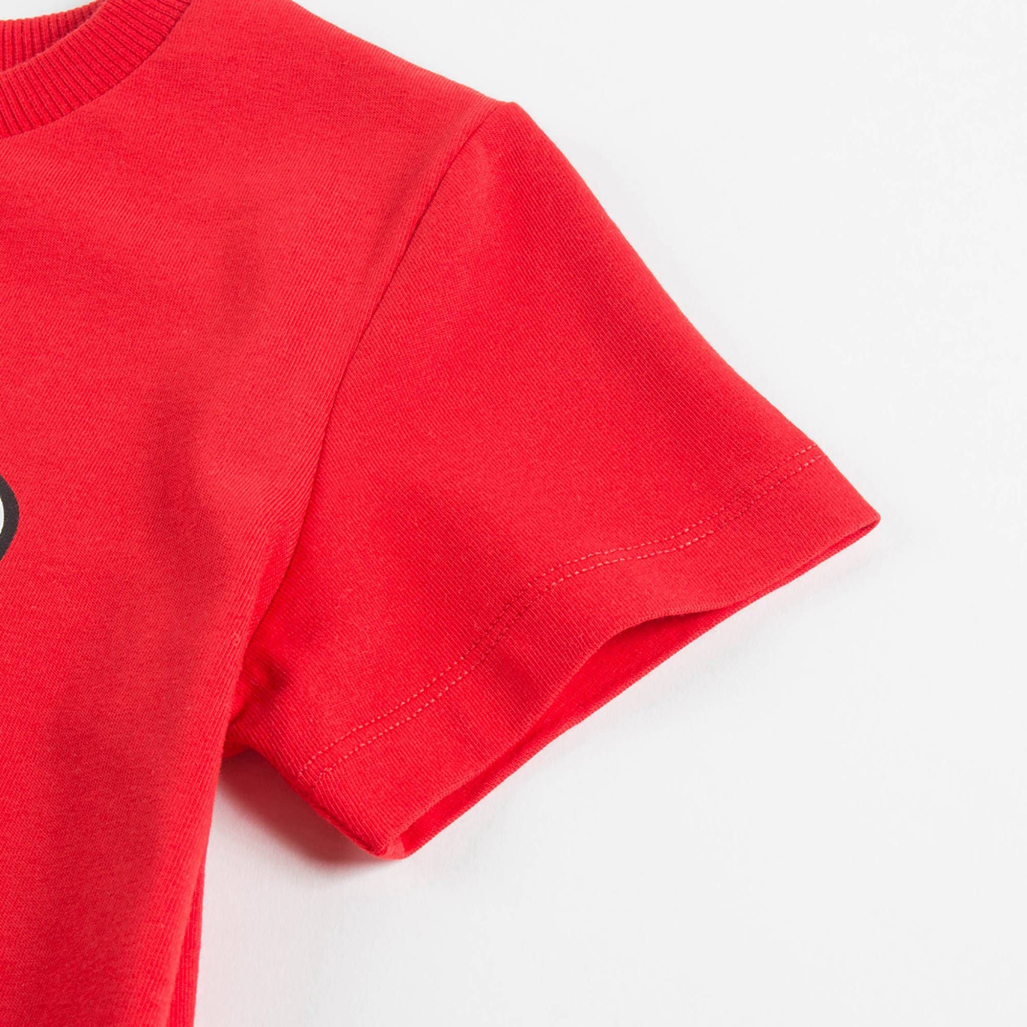 Girls Poppy Red Cotton Teddy Bear T-Shirt