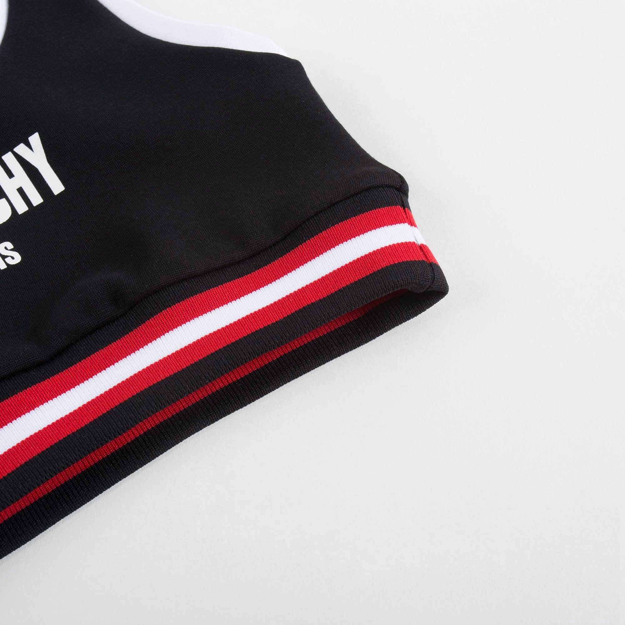 Girls Black Cropped Logo Cotton Top