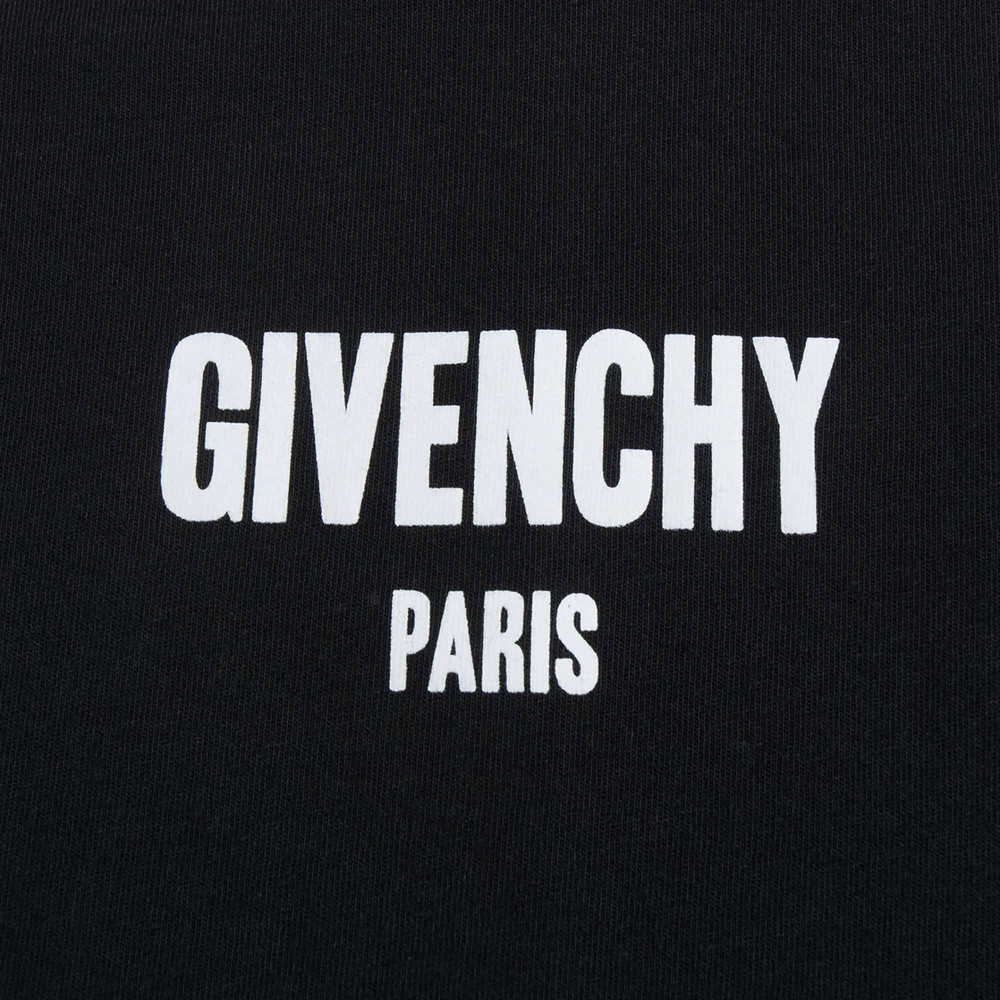 Girls Black Cotton Logo T-shirt