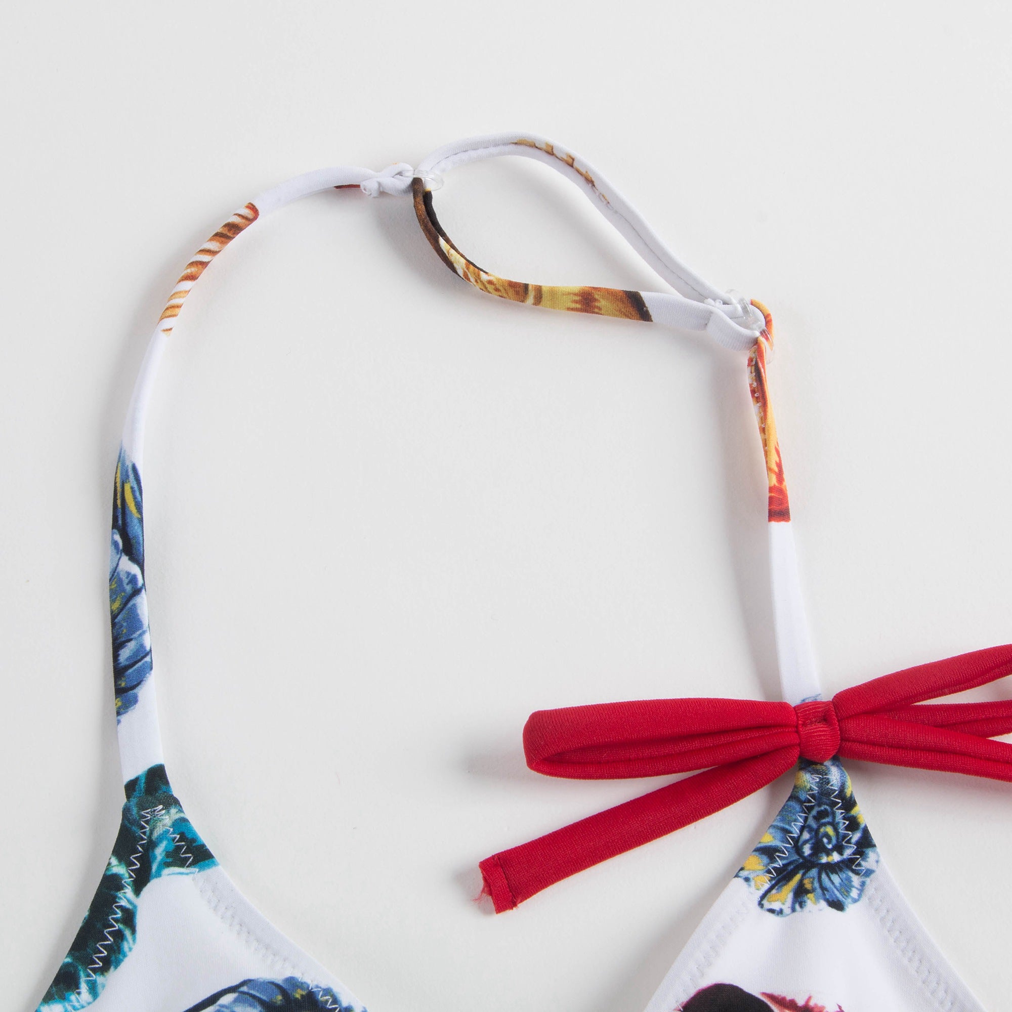 Girls White Printed Swimwear