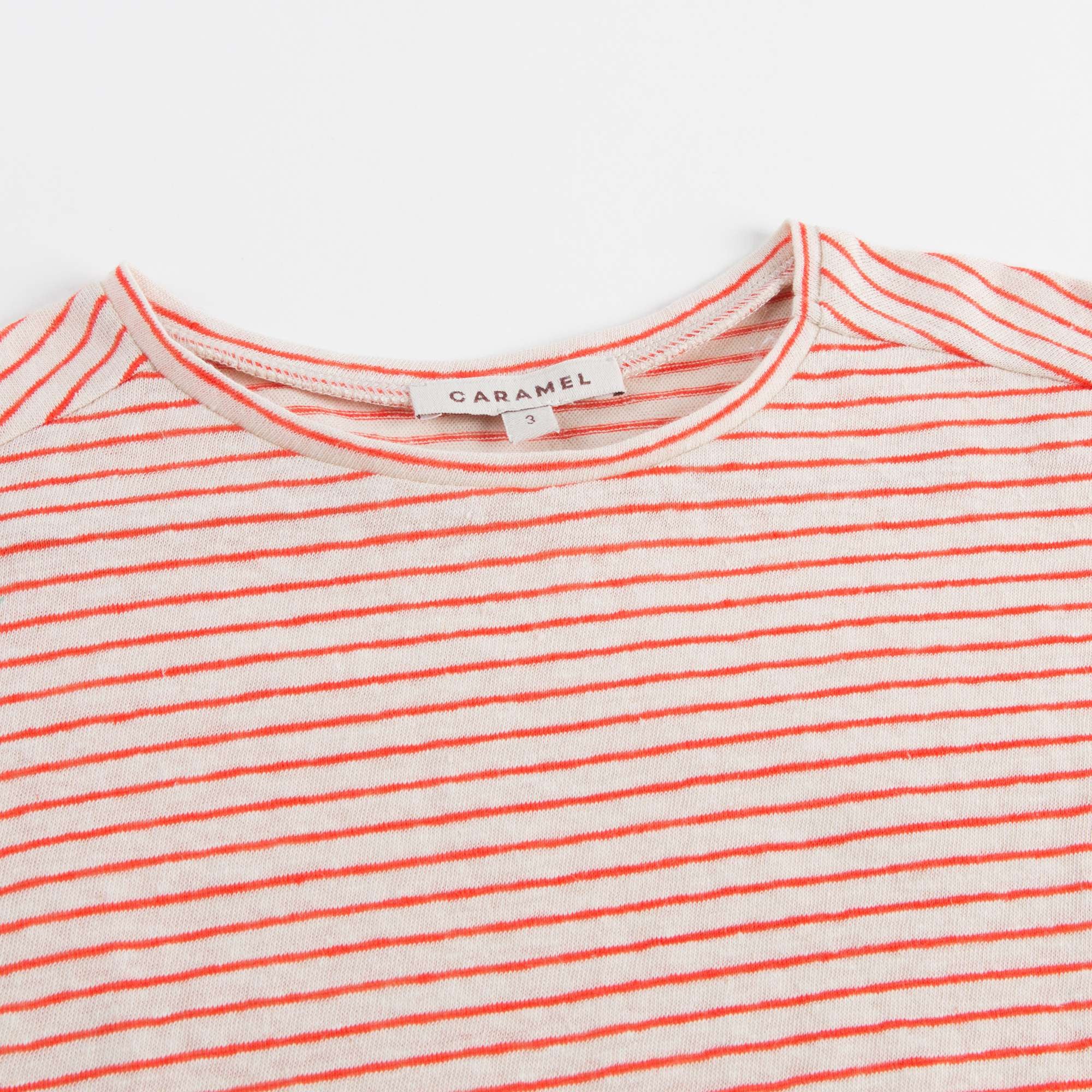 Girls Bright Orange Striped T-shirt