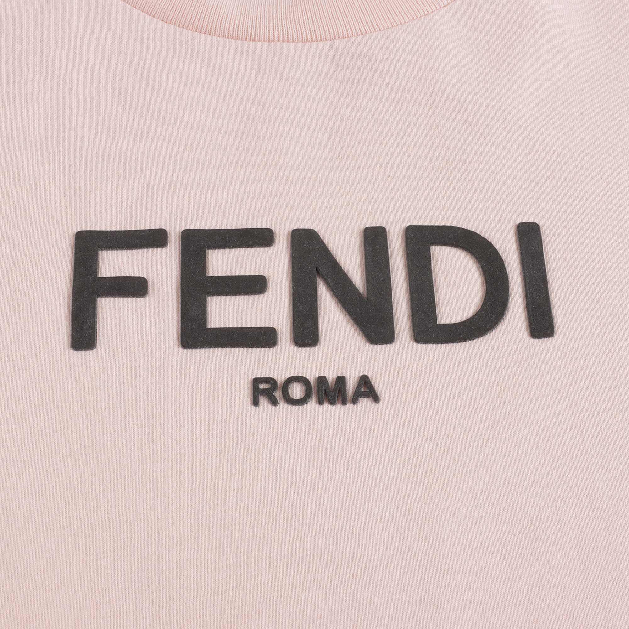 Girls Pink Logo Cotton Dress