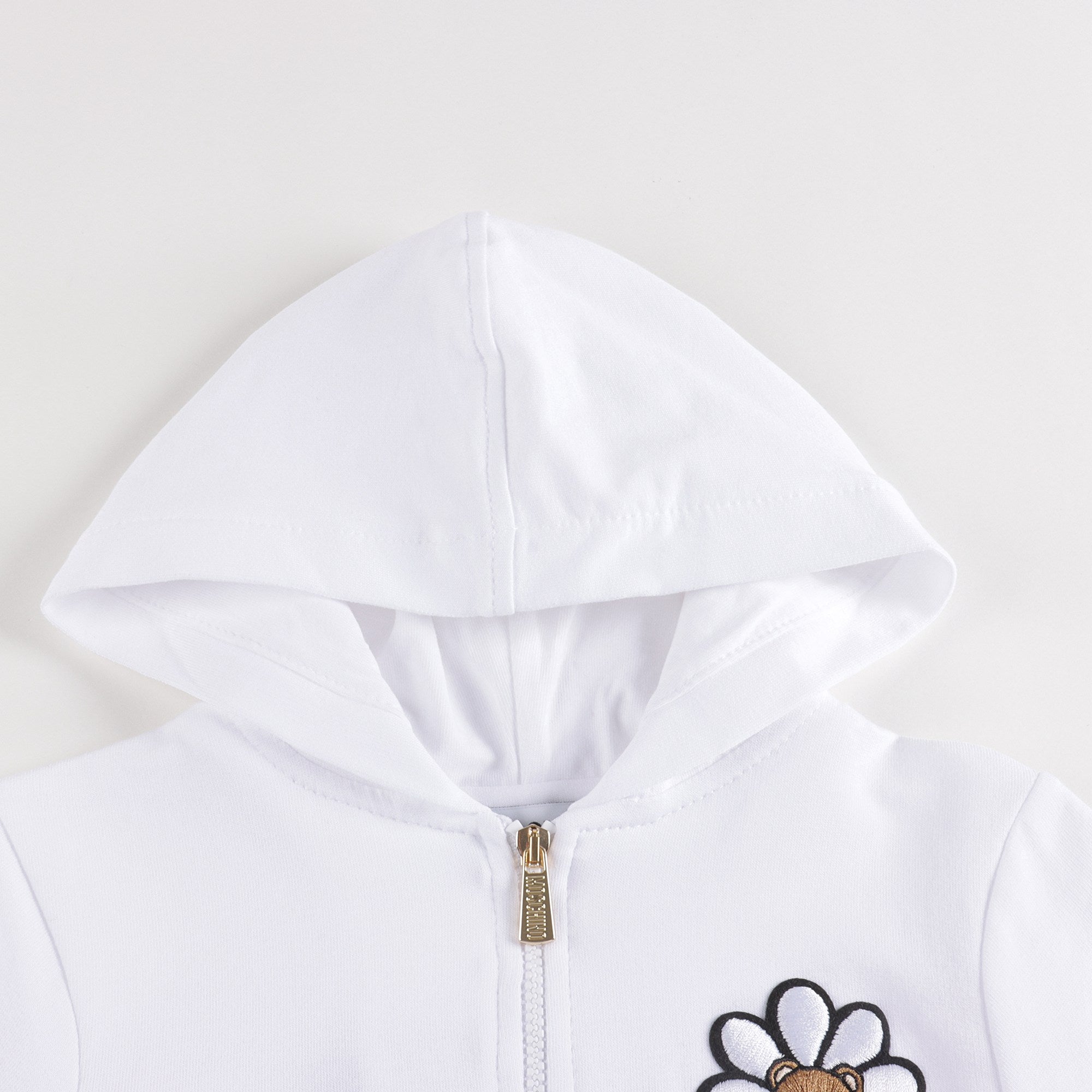 Baby Girls White Logo Cotton Hoodie