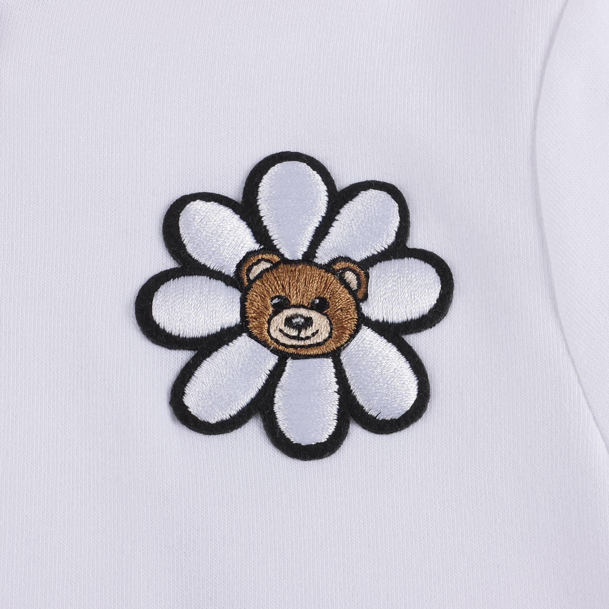 Baby Girls White Logo Cotton Hoodie