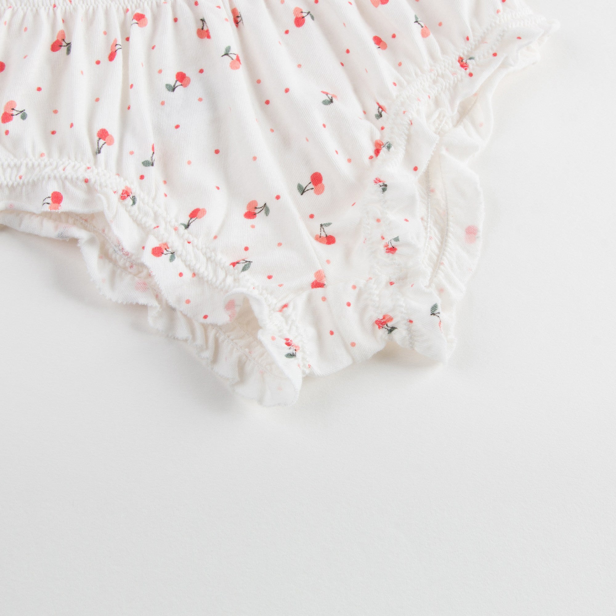 女大童红樱桃白色睡衣套装（连衣裙+小内内）