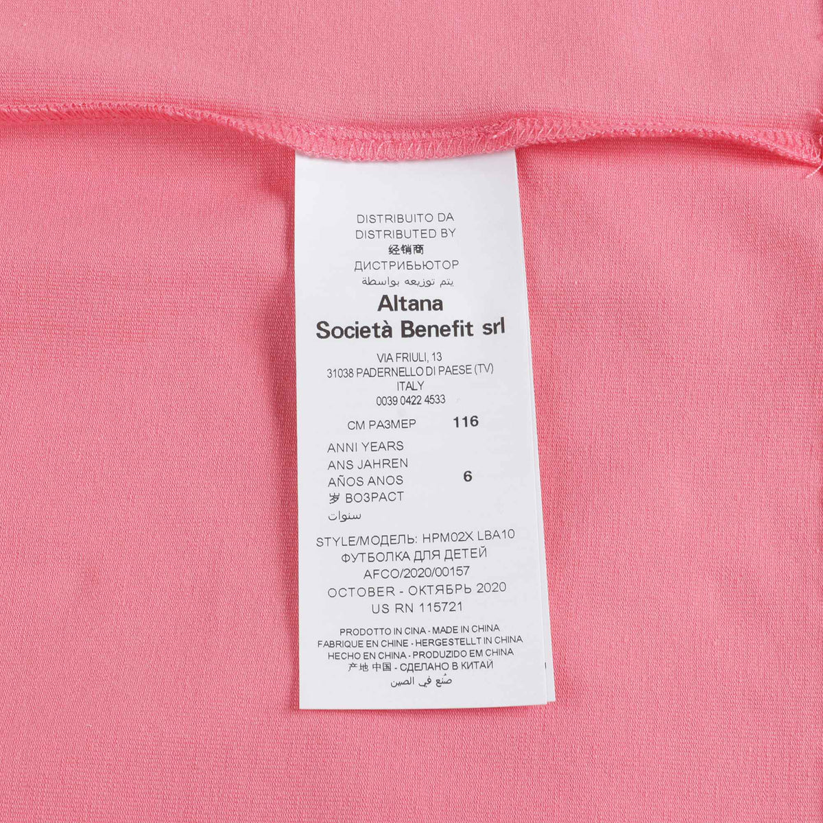 T-shirt en coton rayé rose pour filles
