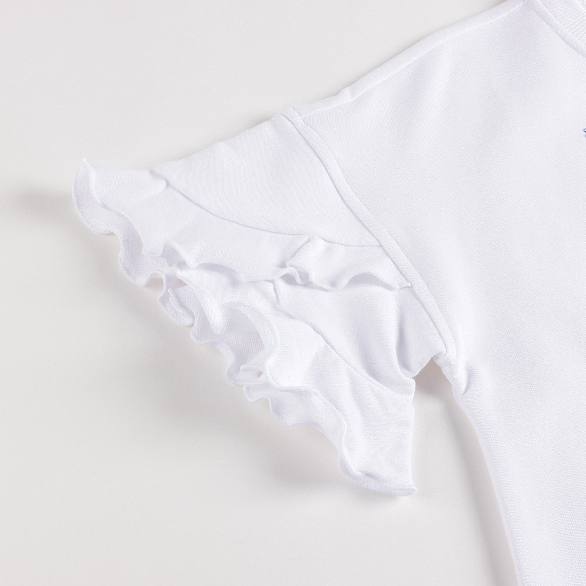 Girls White Logo Cotton Dress