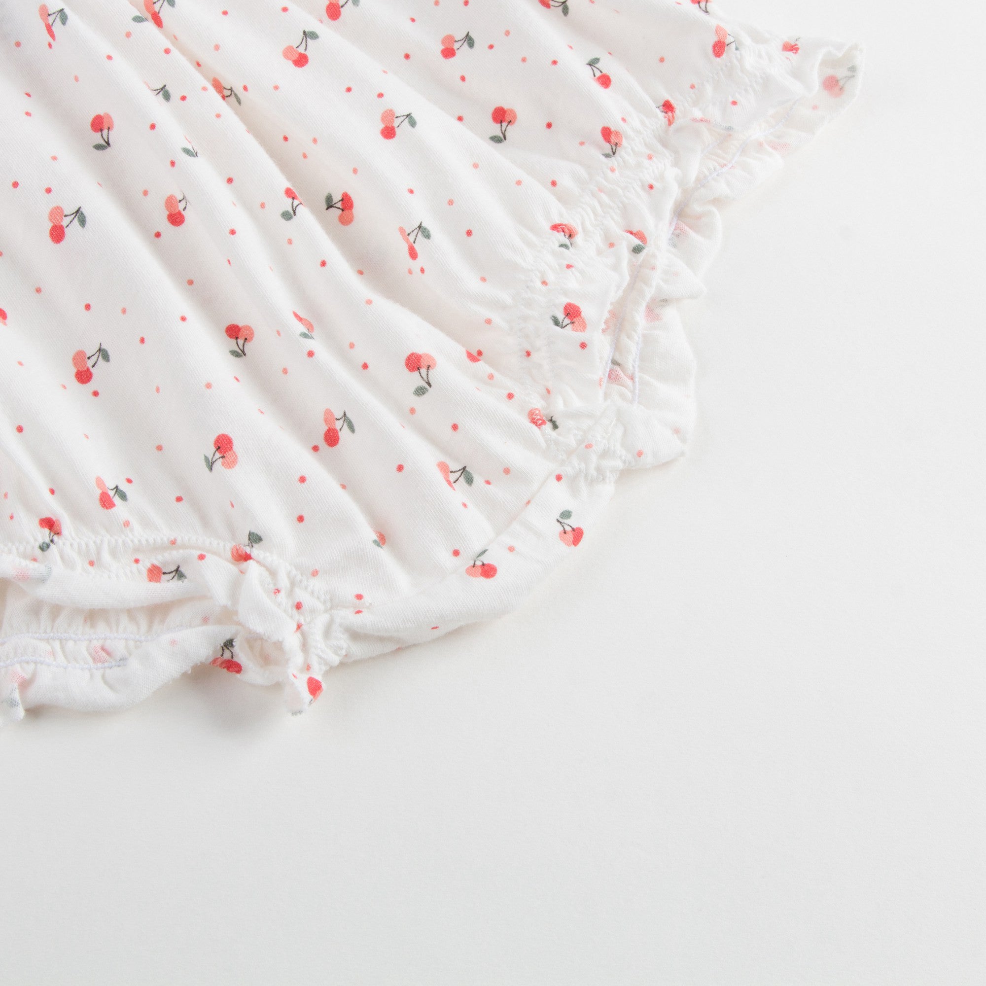 女大童红樱桃白色睡衣套装（连衣裙+小内内）