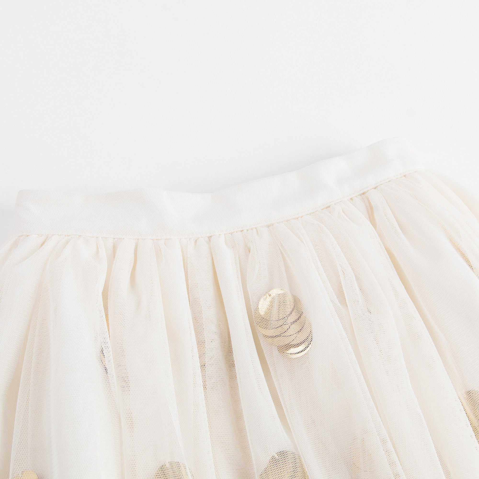 Girls Ivory Tiered Tulle Skirt