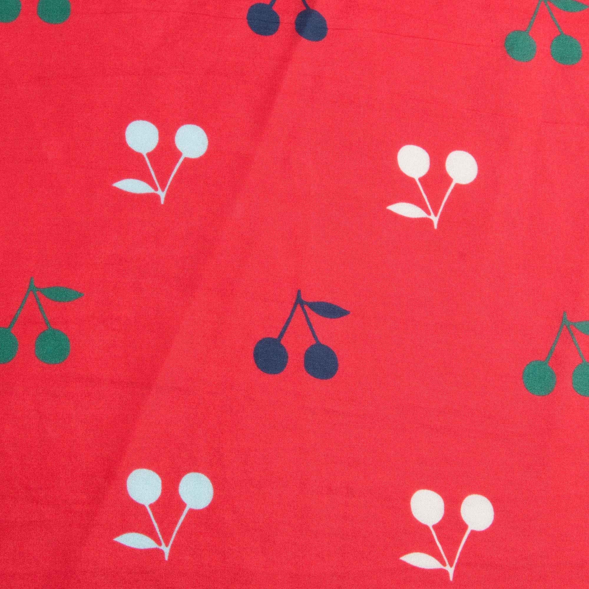 红色樱桃图案方巾