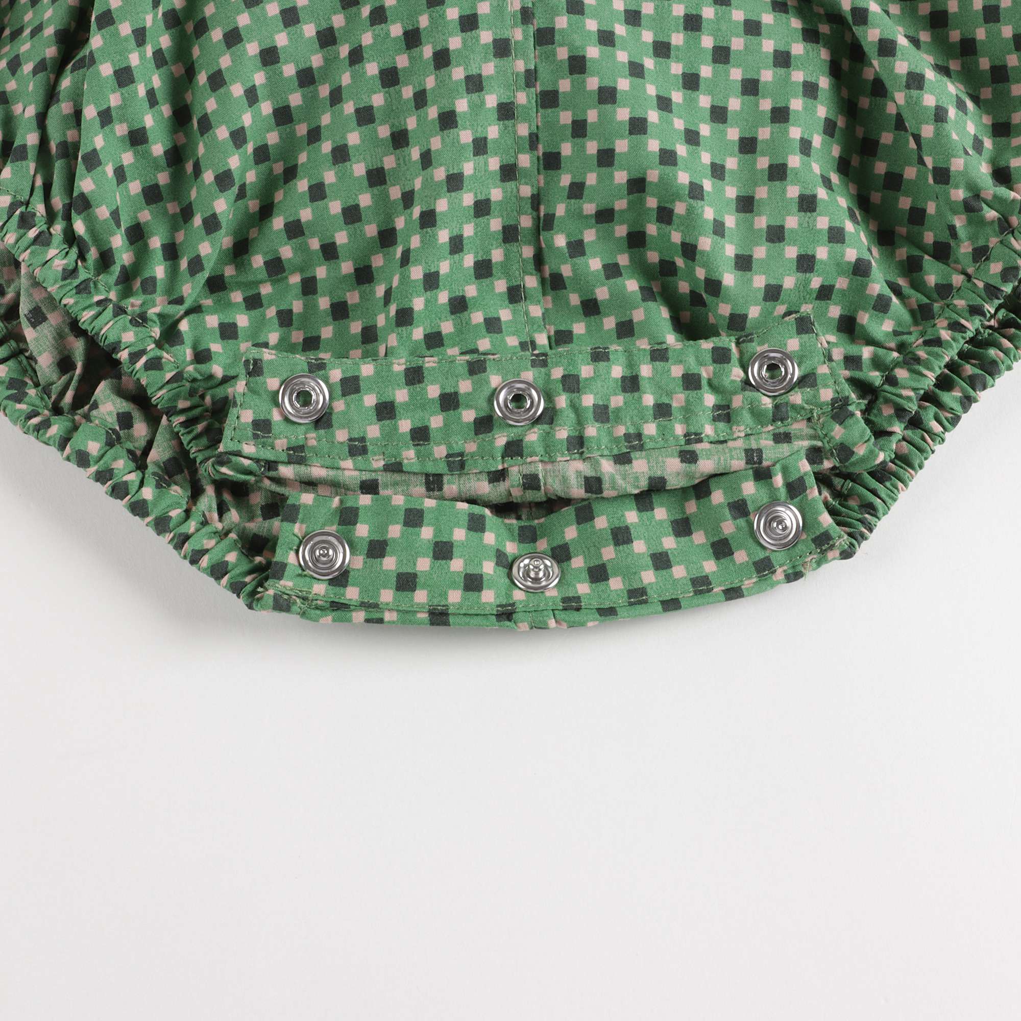 Baby Girls Green Dots Cotton Babysuit