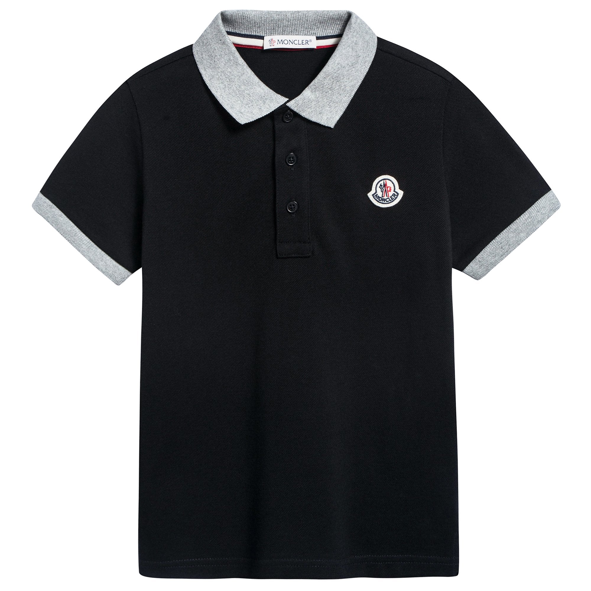 Boys Black "Maglia" Polo Shirt