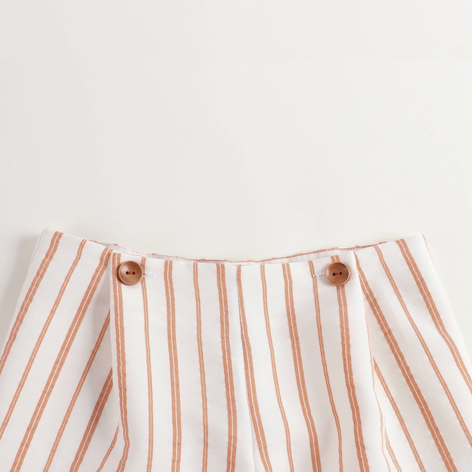 Girls Terracota & White Striped Shorts