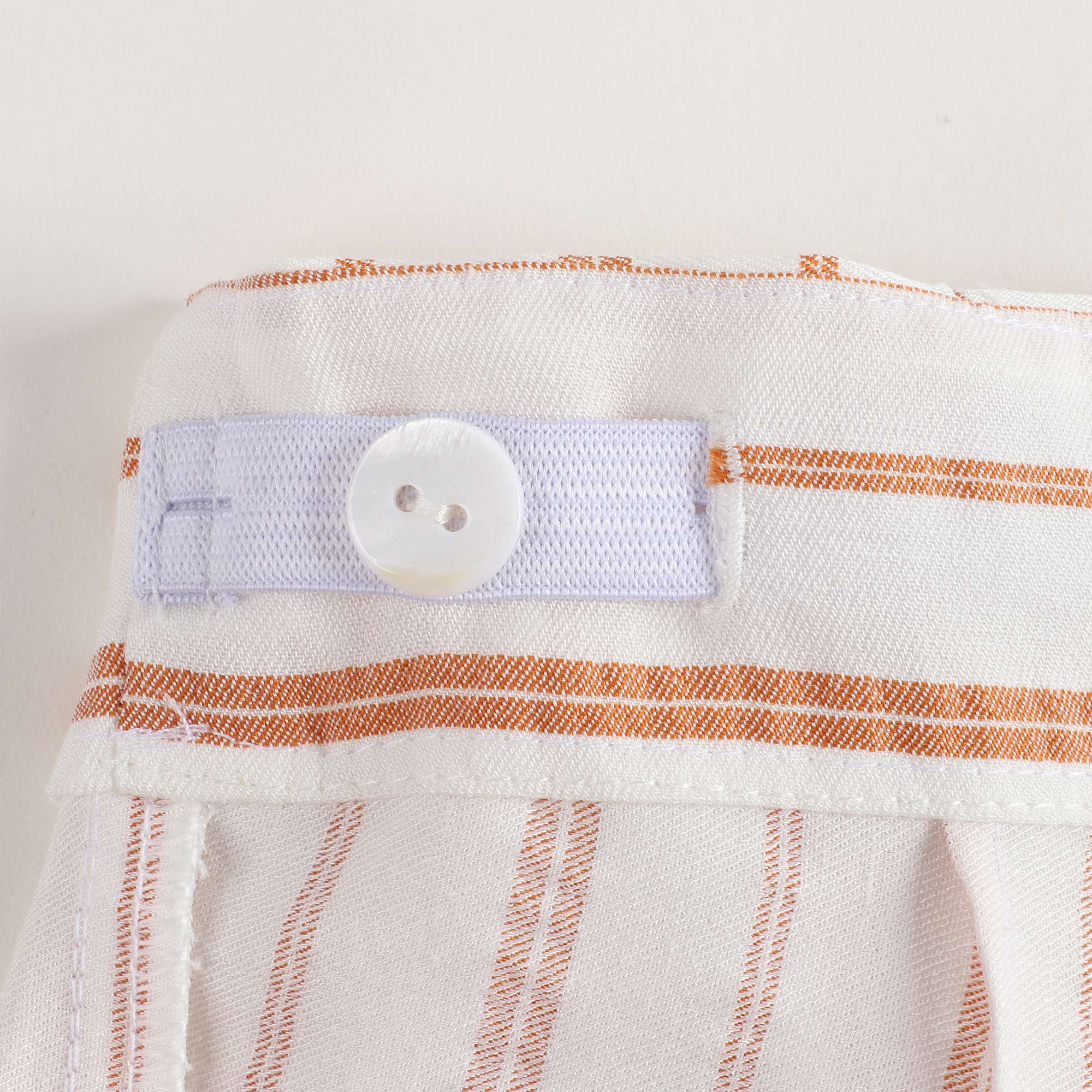 Girls Terracota & White Striped Shorts