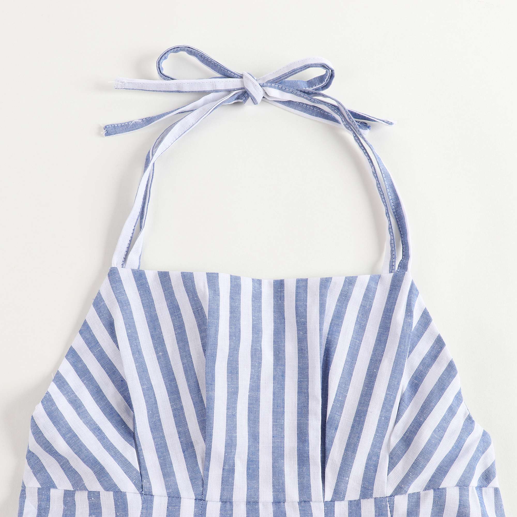 Girls White & Blue Striped Dress
